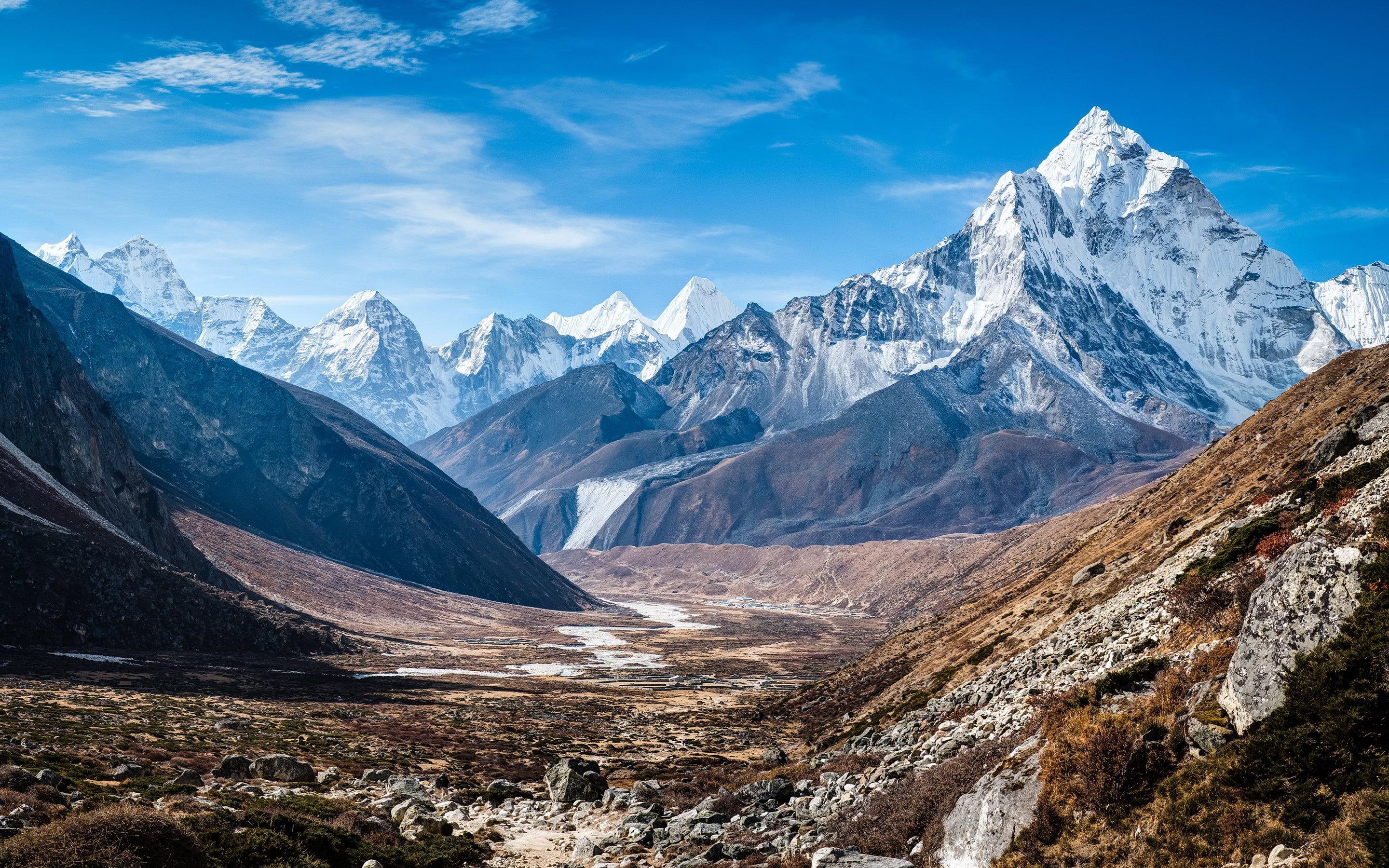 ama, 2K, pheriche, canyon, dablam, nature, HD Wallpaper