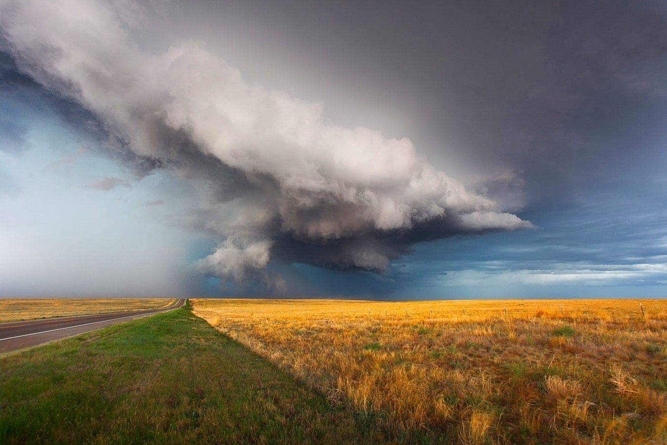 grass, 720P, power, tornado, sky, storm, outdoors, storm cloud, sign, extreme weather, power in nature, horizon over land, nature, no people, dramatic sky, HD Wallpaper