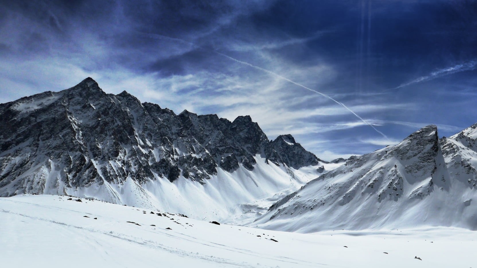 snow, european Alps, glacier, ice, mountain Peak, mountain, sky, blue, blue sky, daytime, landscape, winter, landscapes, nature, outdoors, High, dramatic, HD Wallpaper