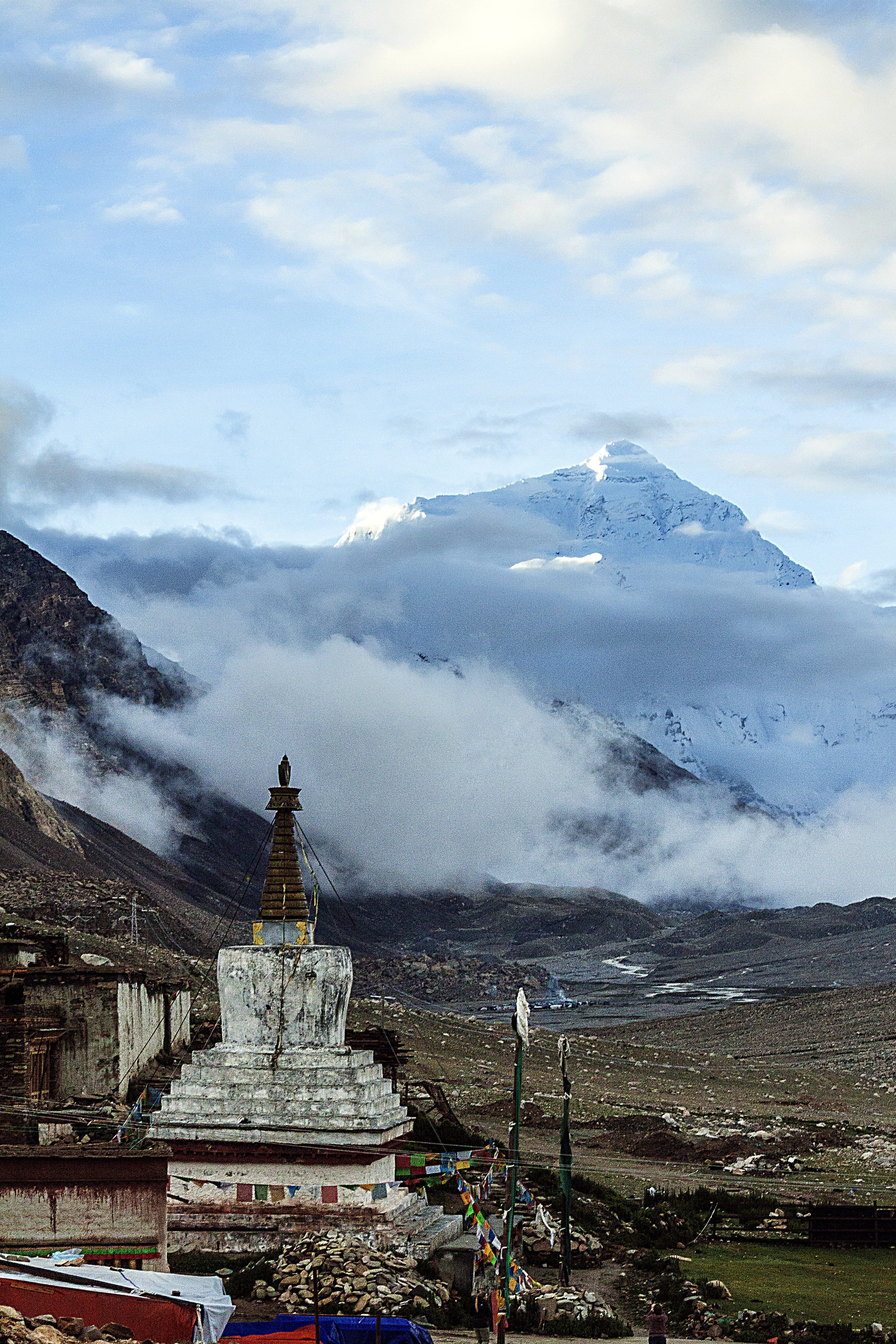 north side, outdoors, building, nature, himalayas, asia, highest monastery, day, buddhism, built structure, china, shrine, mountain, mountain range, religion, Phone HD Wallpaper