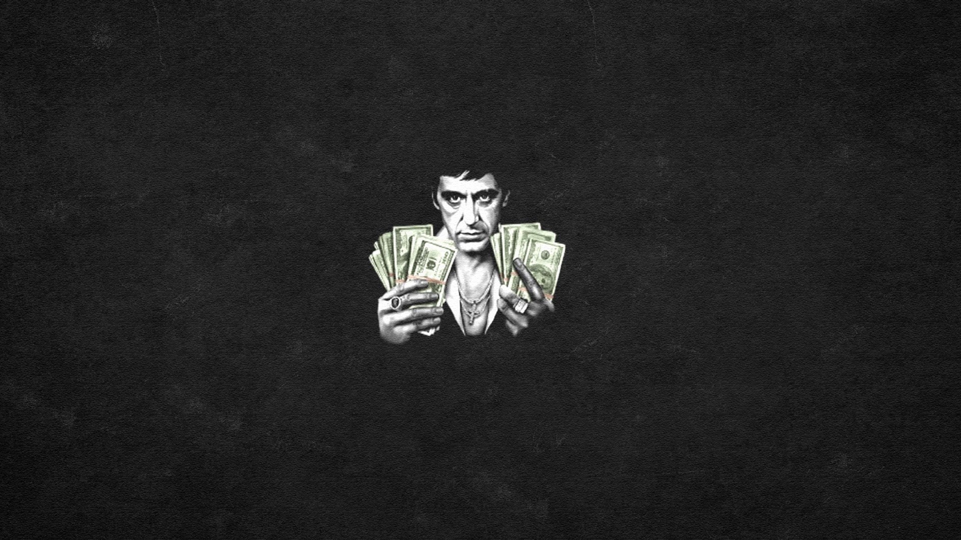 Al Pacino, Tony Montana, 1080P, black background, Scarface, HD Wallpaper