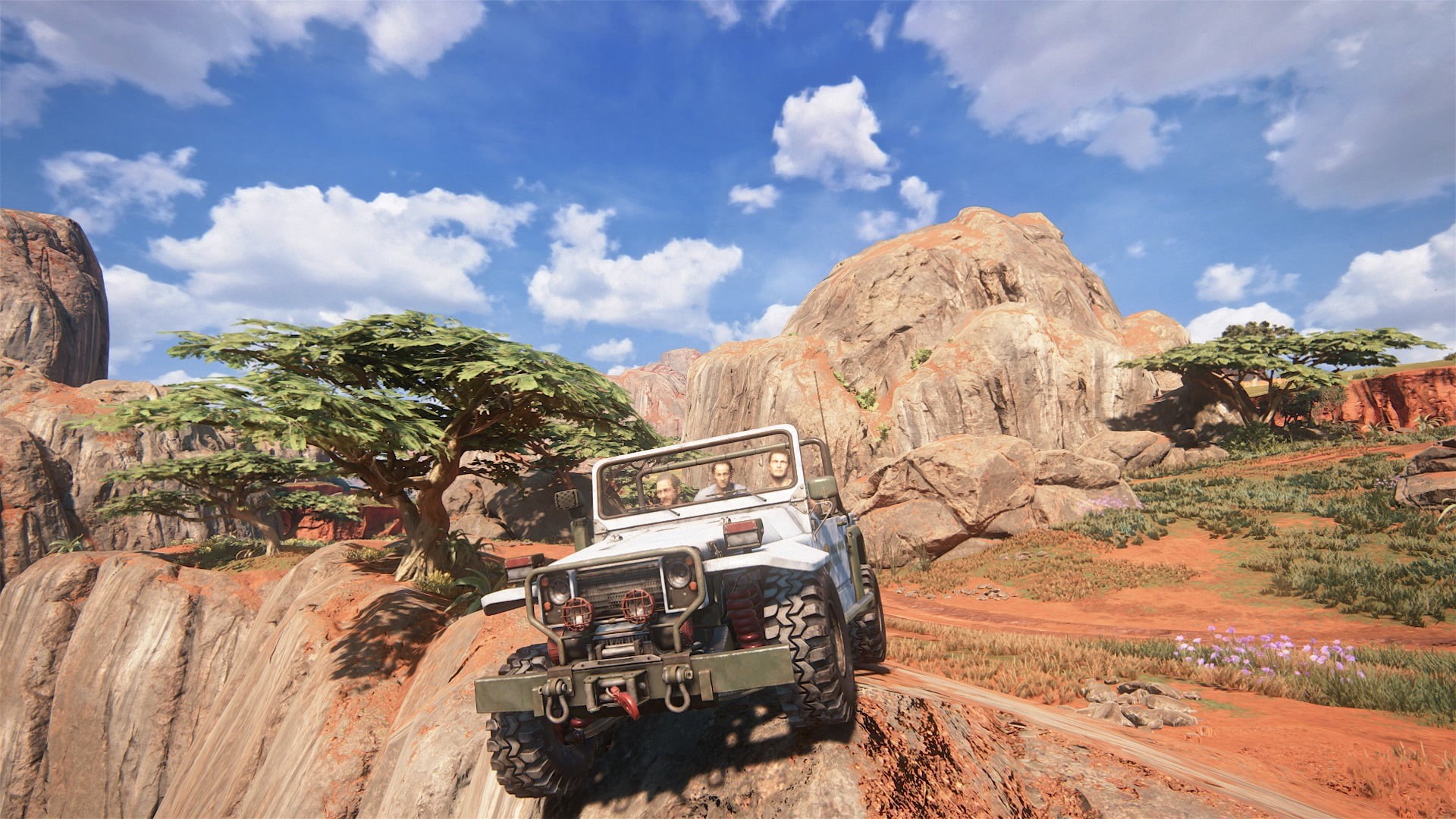 PlayStation 4, gray, wrangler, cloud - sky, rock - object, jeep, car, black, mode of transportation, solid, day, landscape, land vehicle, land, 1080P, HD Wallpaper