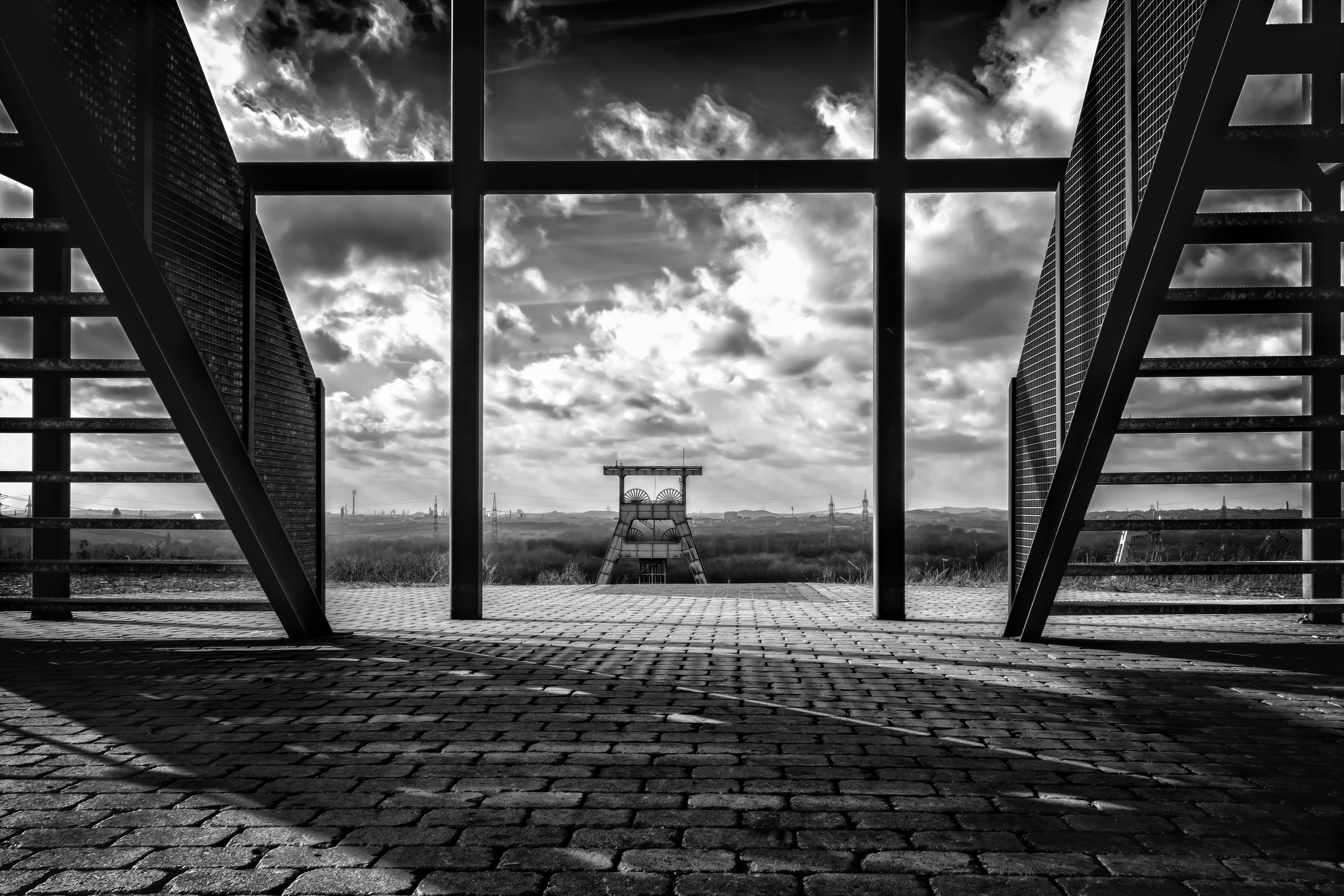 street, at that time, historically, day, zeche ewald, glass - material, architecture, building, building exterior, headframe, pott, industrial heritage, HD Wallpaper