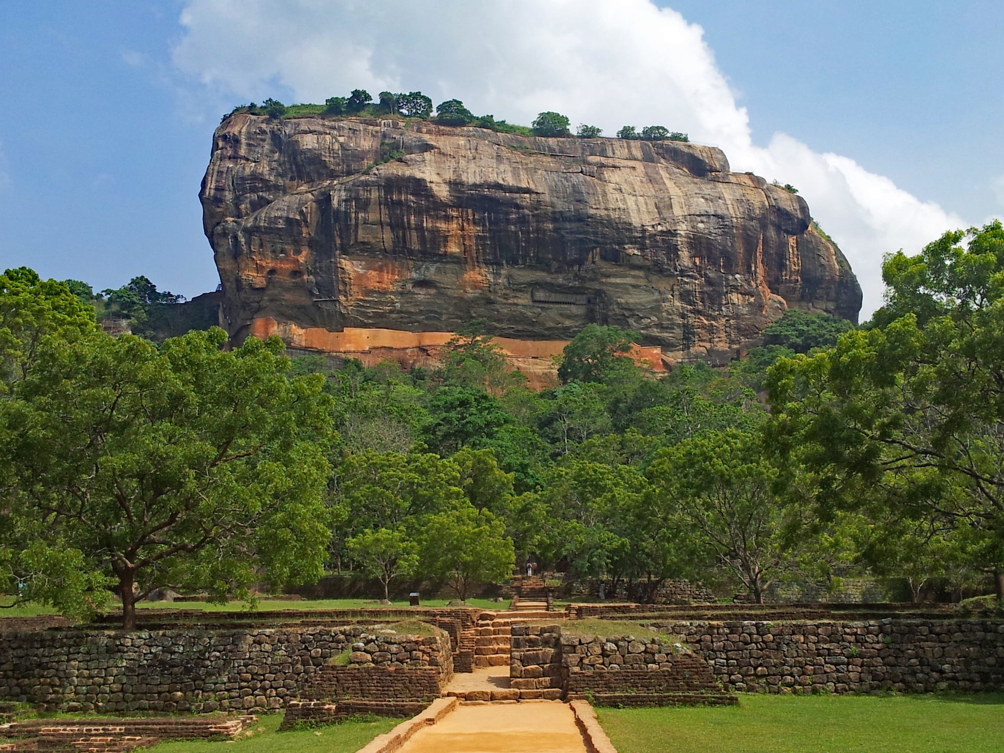 outdoors, non-urban scene, solid, holy mountain, rock, rock formation, day, sigiriya, architecture, mountain, tree, beauty in nature, scenics - nature, HD Wallpaper