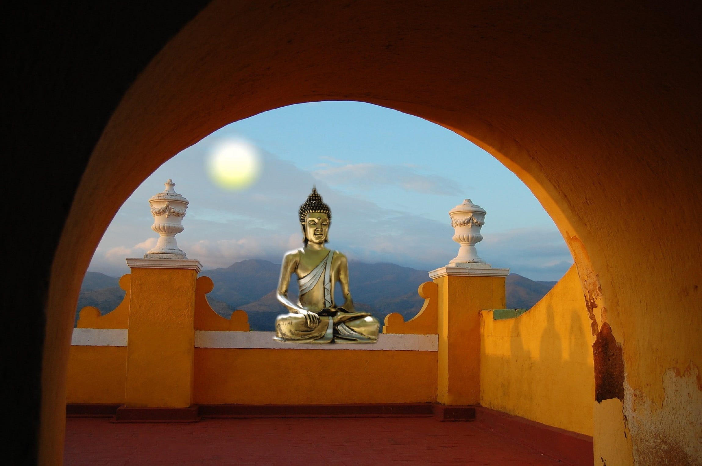 religion, relaxation, monastery, creativity, silent, gold, serenity, orange, history, Buddha, sculpture, art and craft, Meditation, figure, built structure, HD Wallpaper