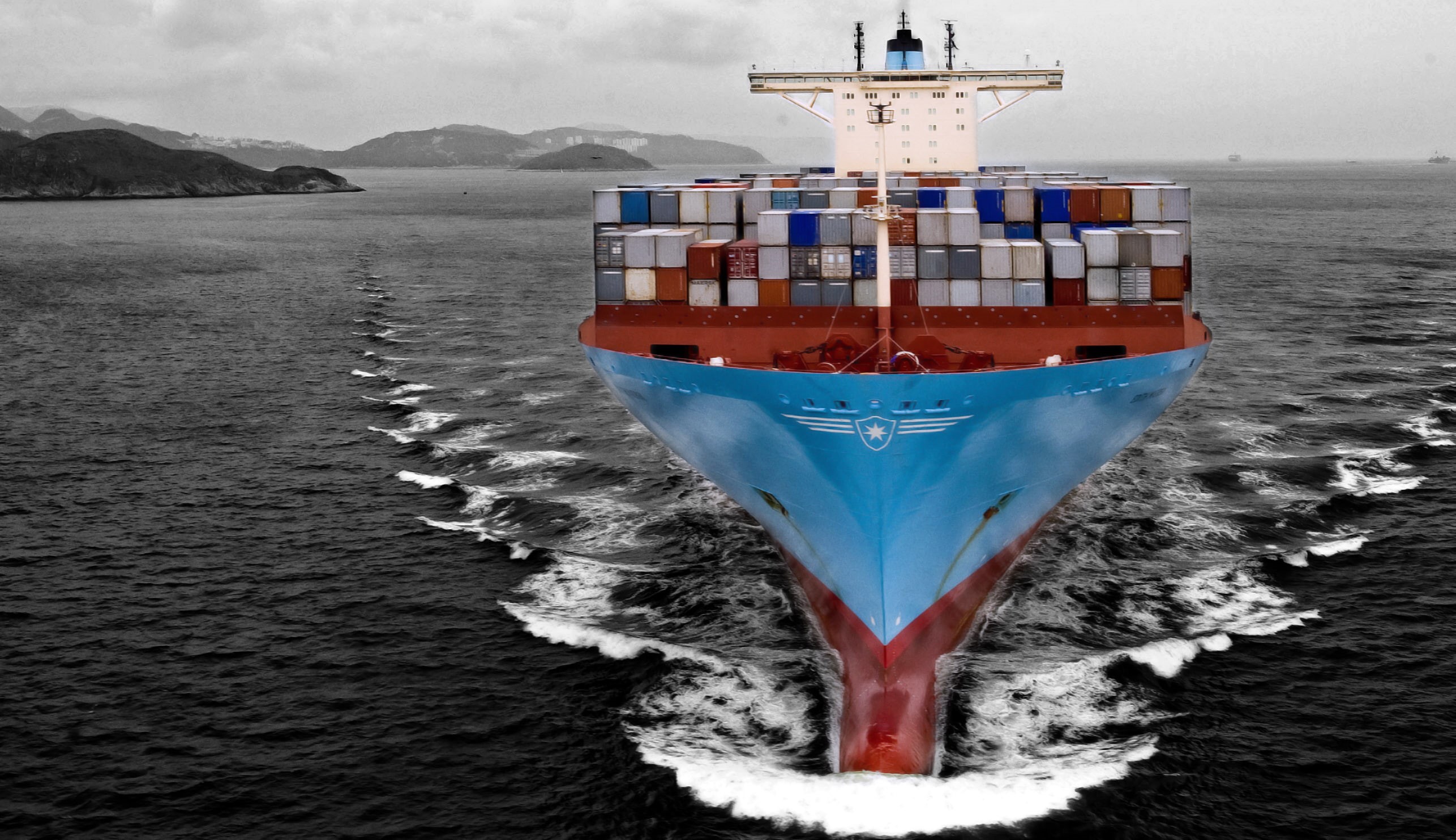scenics - nature, land, ship, nature, On The Go, mode of transportation, motion, red, sky, outdoors, Maersk Line, tranquility, blue, Tank, The ship, tranquil scene, HD Wallpaper