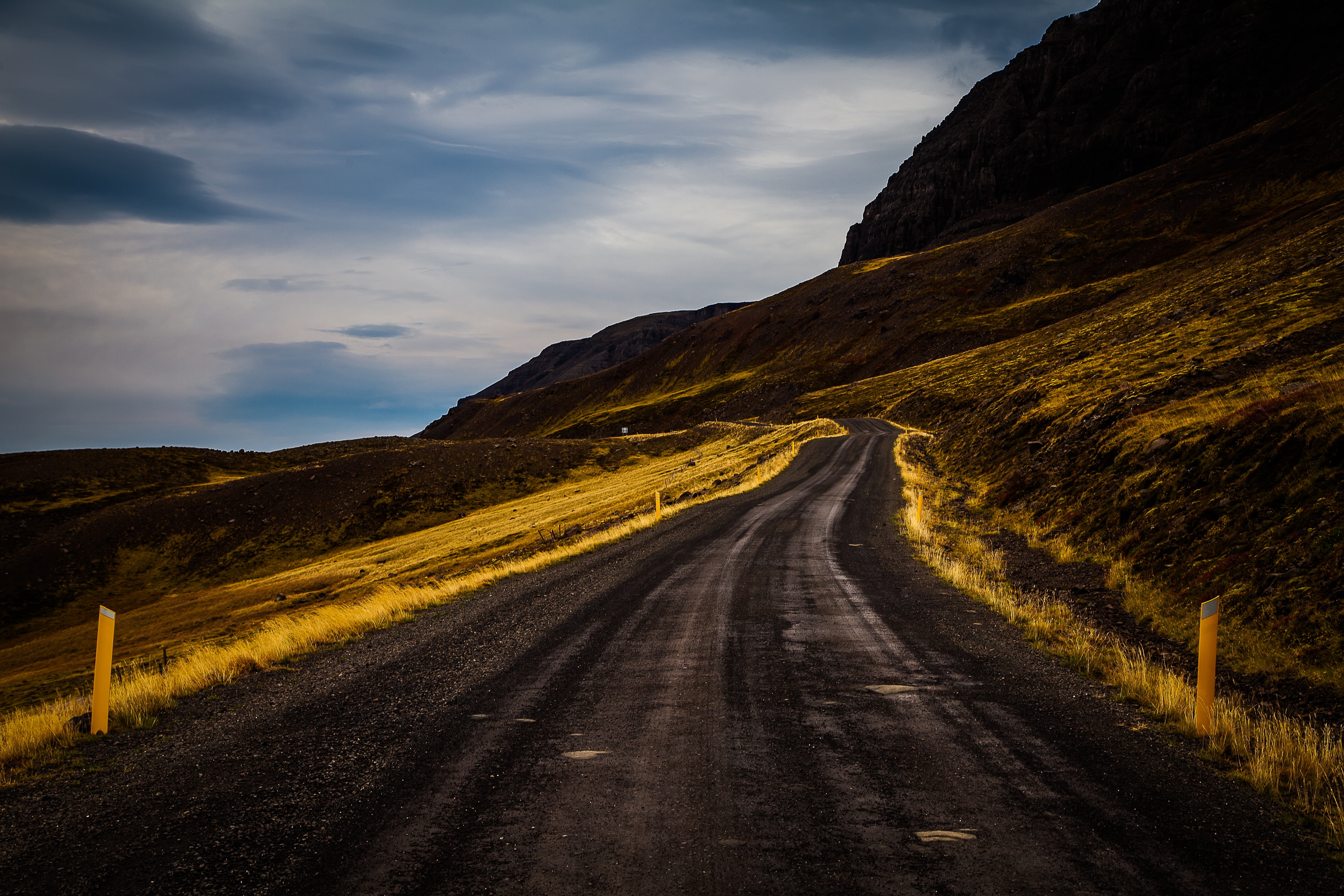 summer, highway, iceland, travel, scenics, 5K, mountain, parte, grass, nature, no People, rural Scene, sky, islandia, transportation, cloud - Sky, hill, HD Wallpaper