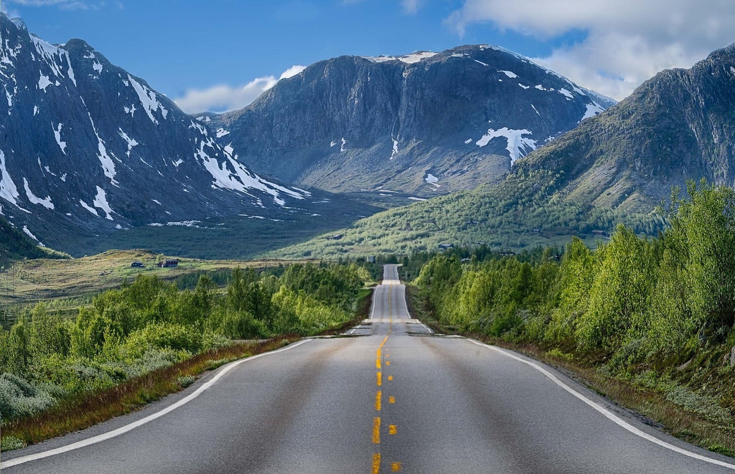 shrubs, asphalt, sky, transportation, no people, mountains, nature, plant, summer, the way forward, non-urban scene, tranquility, scenics - nature, trees, HD Wallpaper
