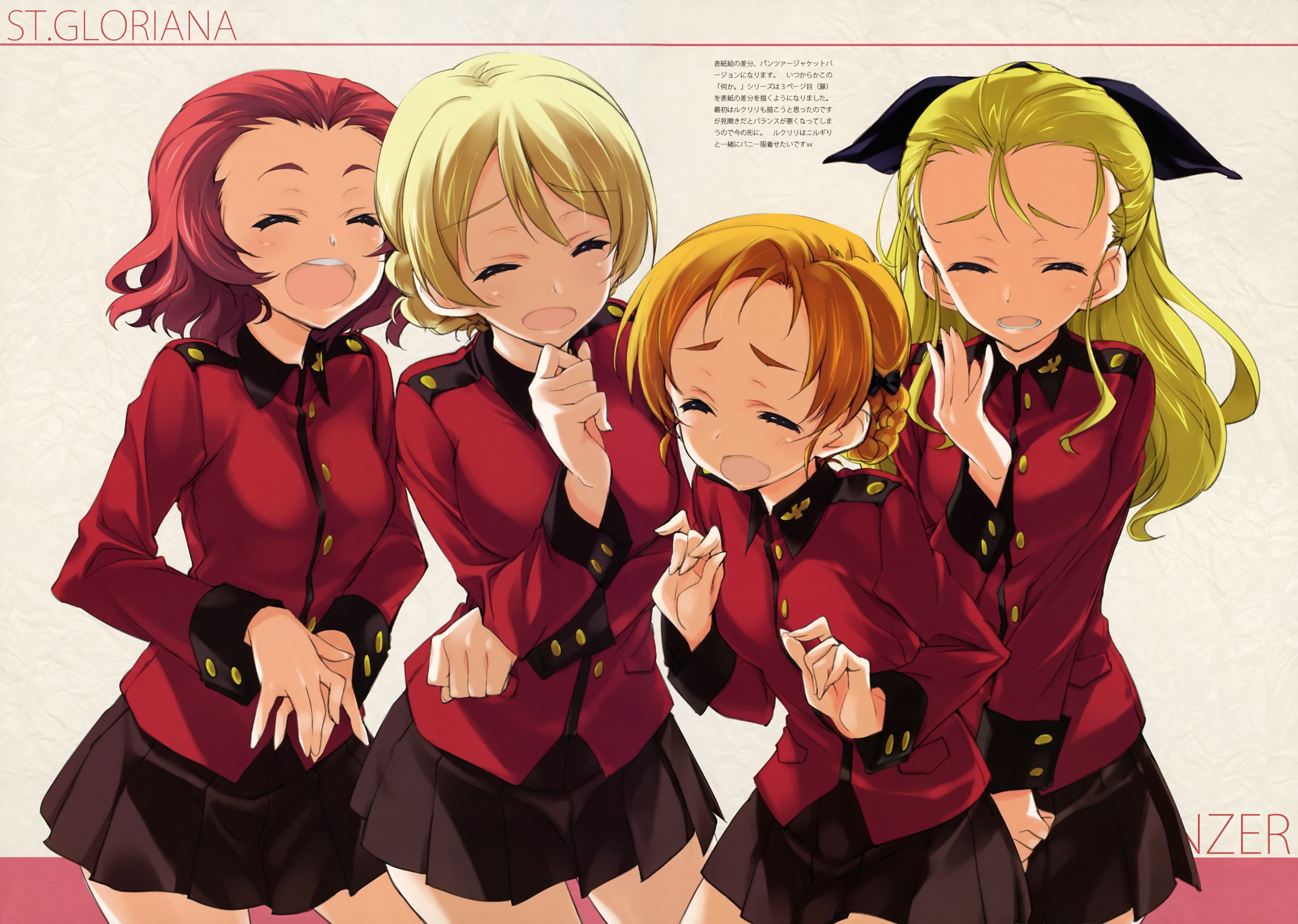 front view, darjeeling, smiling, girls und panzer, real people, art and craft, women, group of people, lifestyles, people, representation, indoors, costume, HD Wallpaper