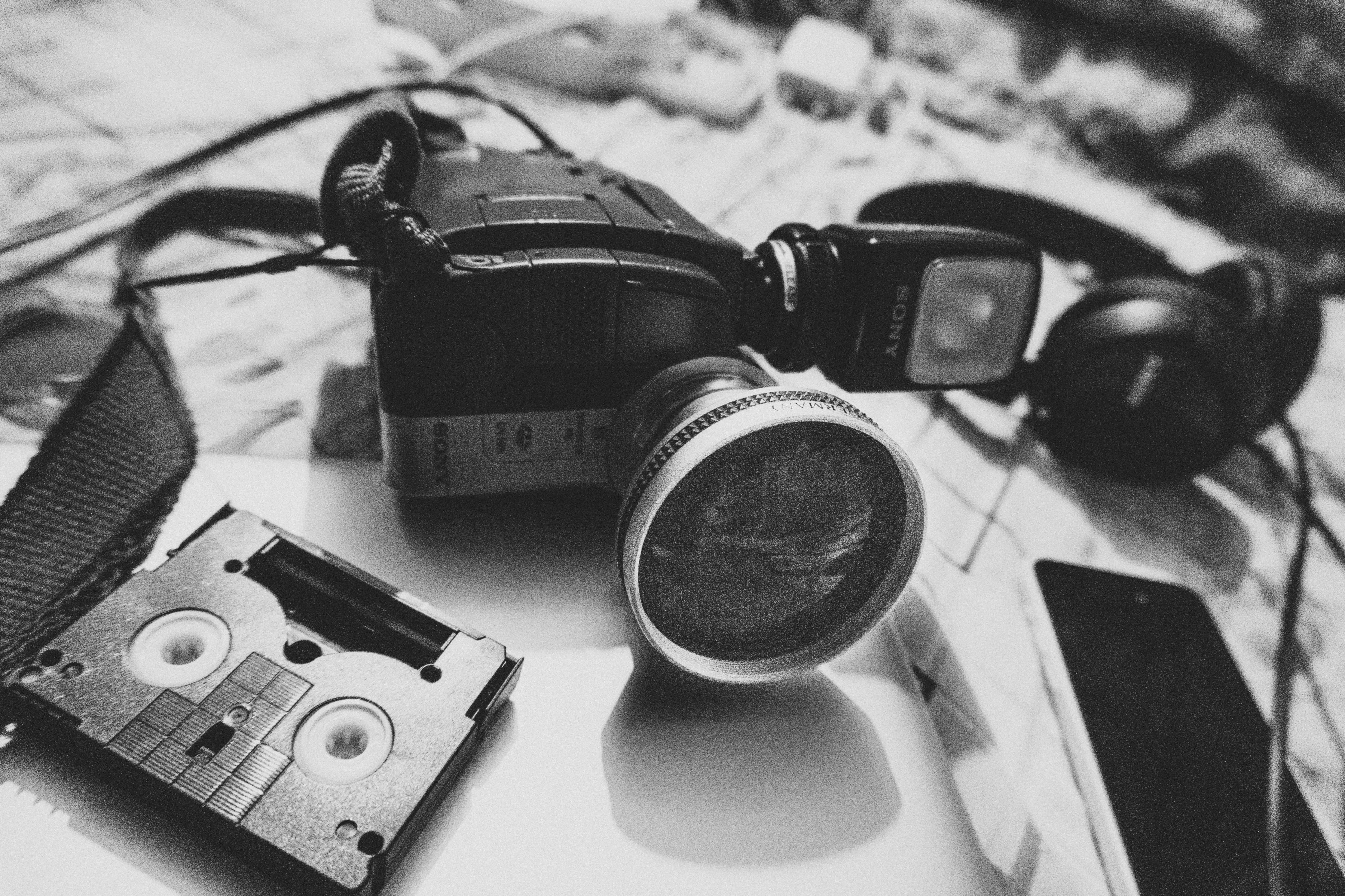 close-up, handy cam, electrical equipment, retro styled, camera - photographic equipment, focus on foreground, assam, high angle view, technology, tech, HD Wallpaper