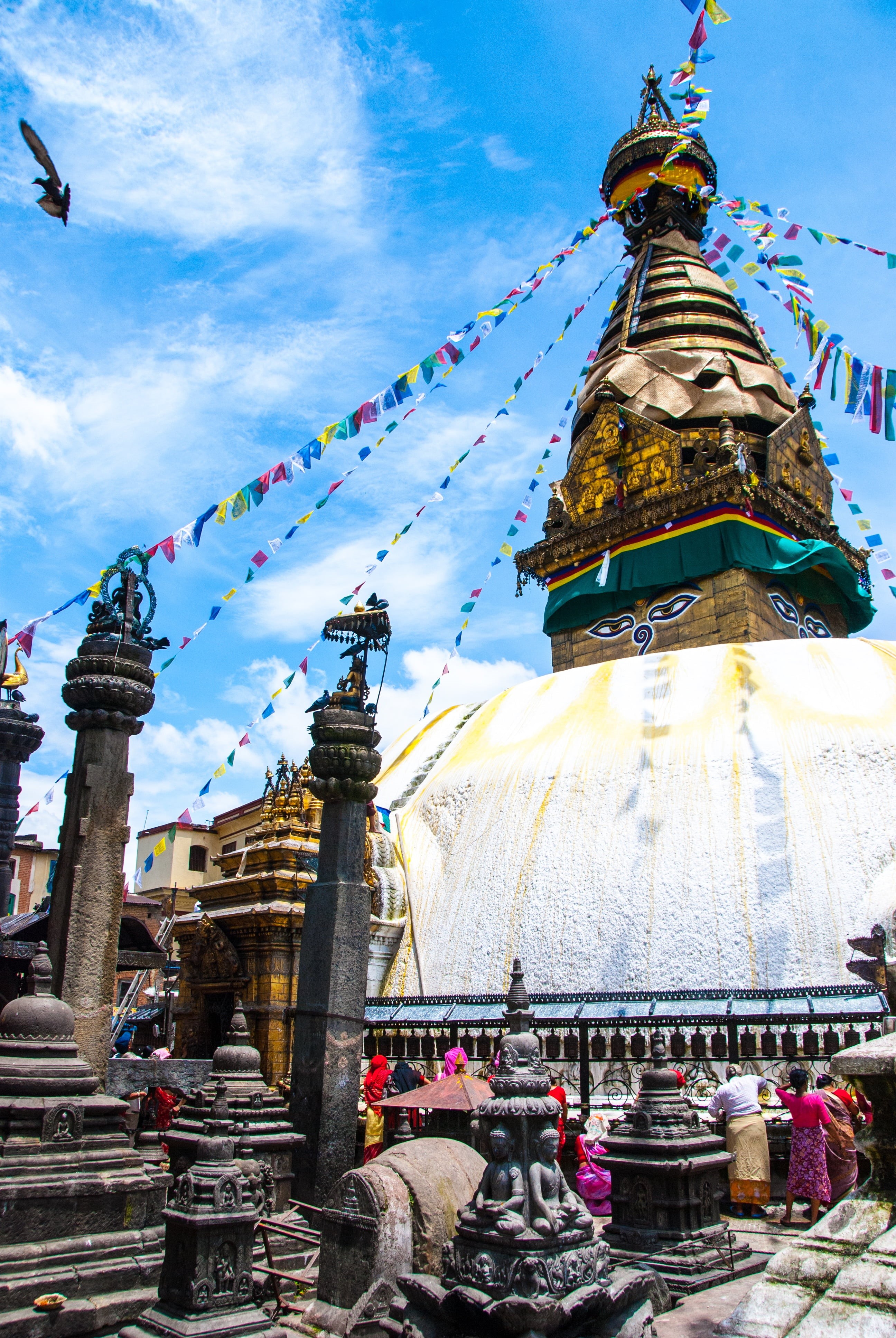 belief, building exterior, swayambhunath, sky, nepalese Culture, religion, travel, buddhism, ornate, outdoors, india, asia, spire, temple - Building, architecture, Phone HD Wallpaper