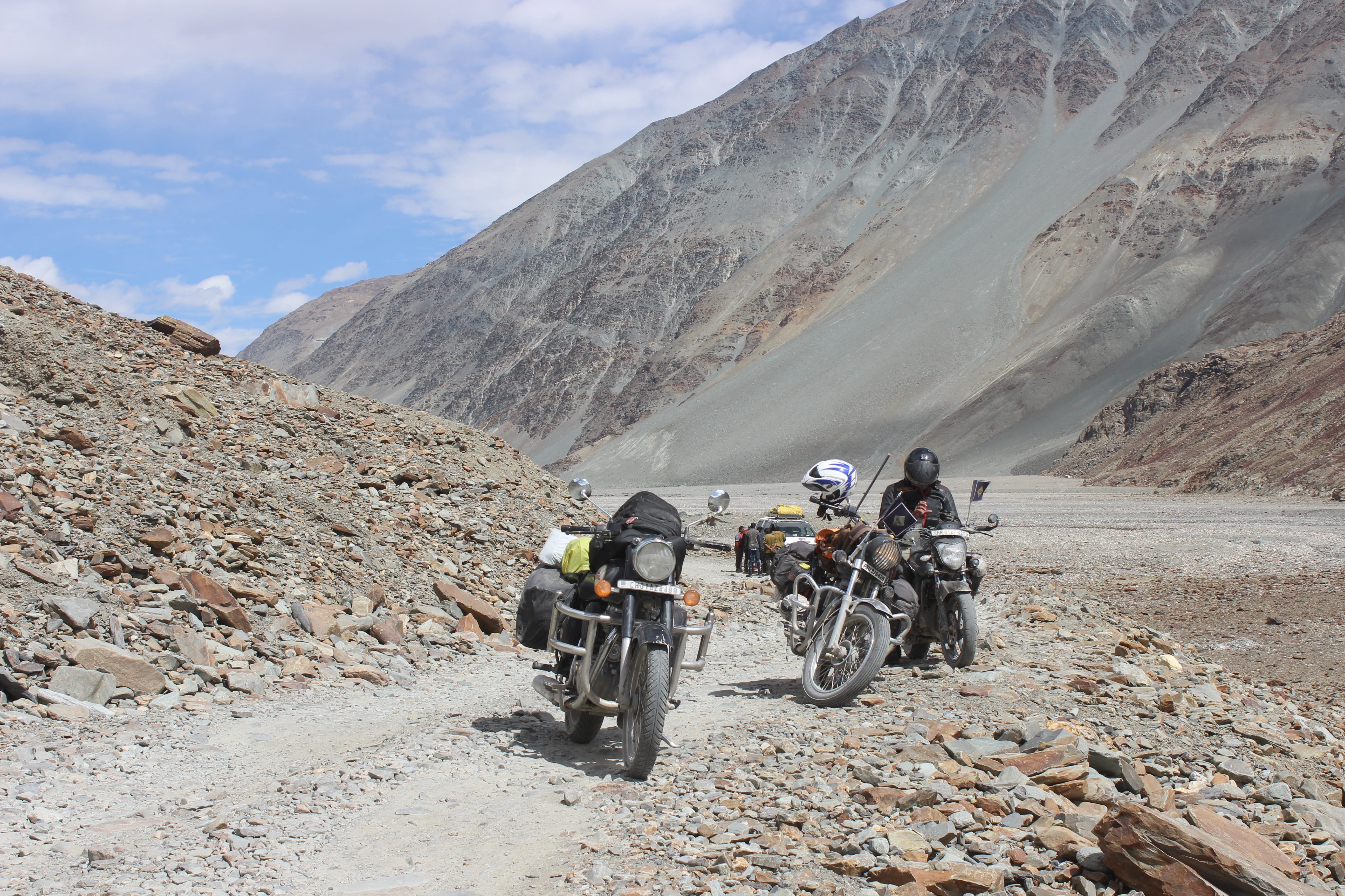 landscape, transportation, soil, rock, motorcycle, mode of transportation, spiti, leisure activity, scenics - nature, day, land vehicle, nature, himachal, HD Wallpaper