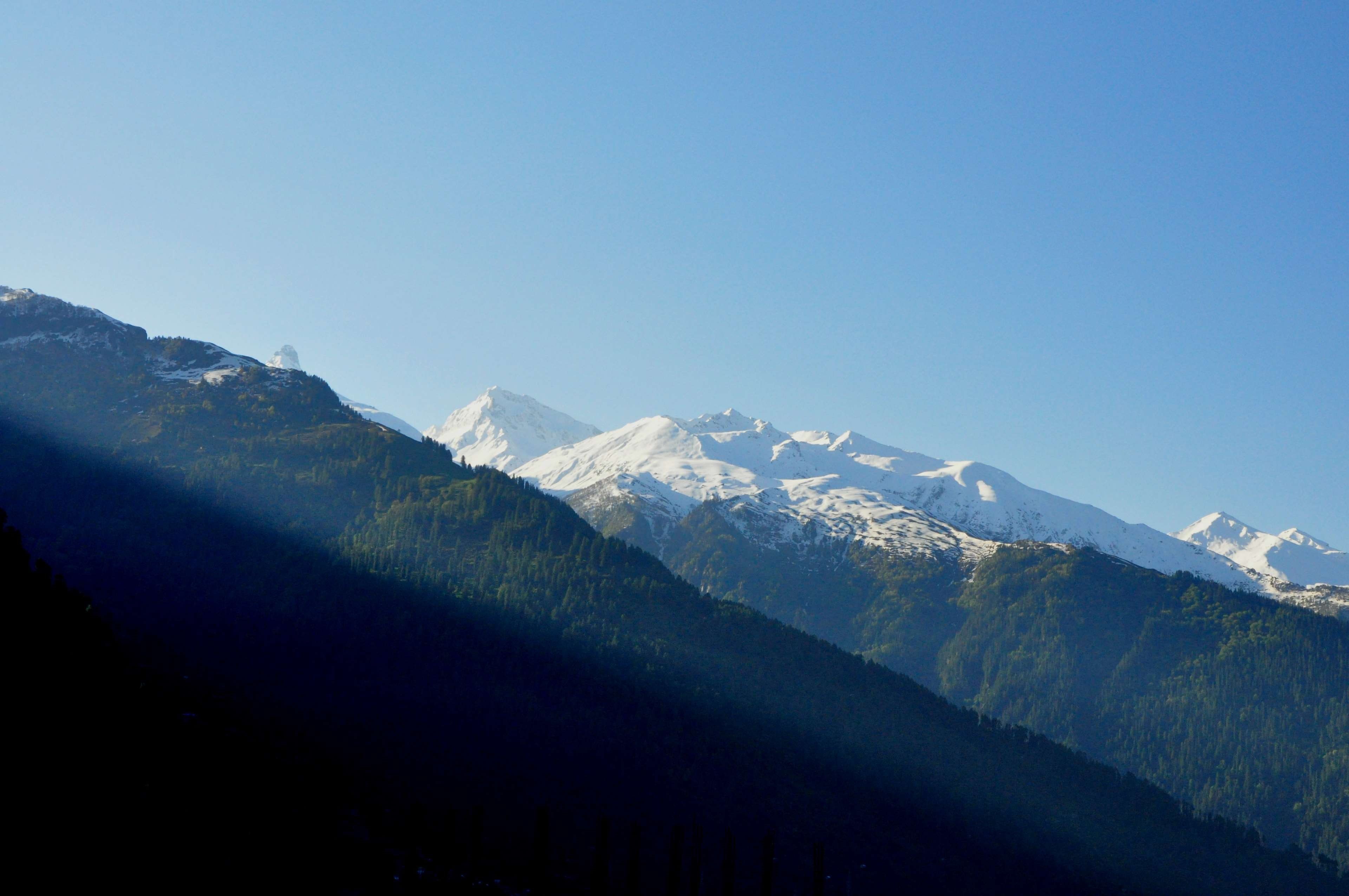 tranquility, clear sky, snowcapped mountain, outdoors, snow, mountain peak, india, non-urban scene, beauty in nature, mountain range, mountain, himachal, HD Wallpaper