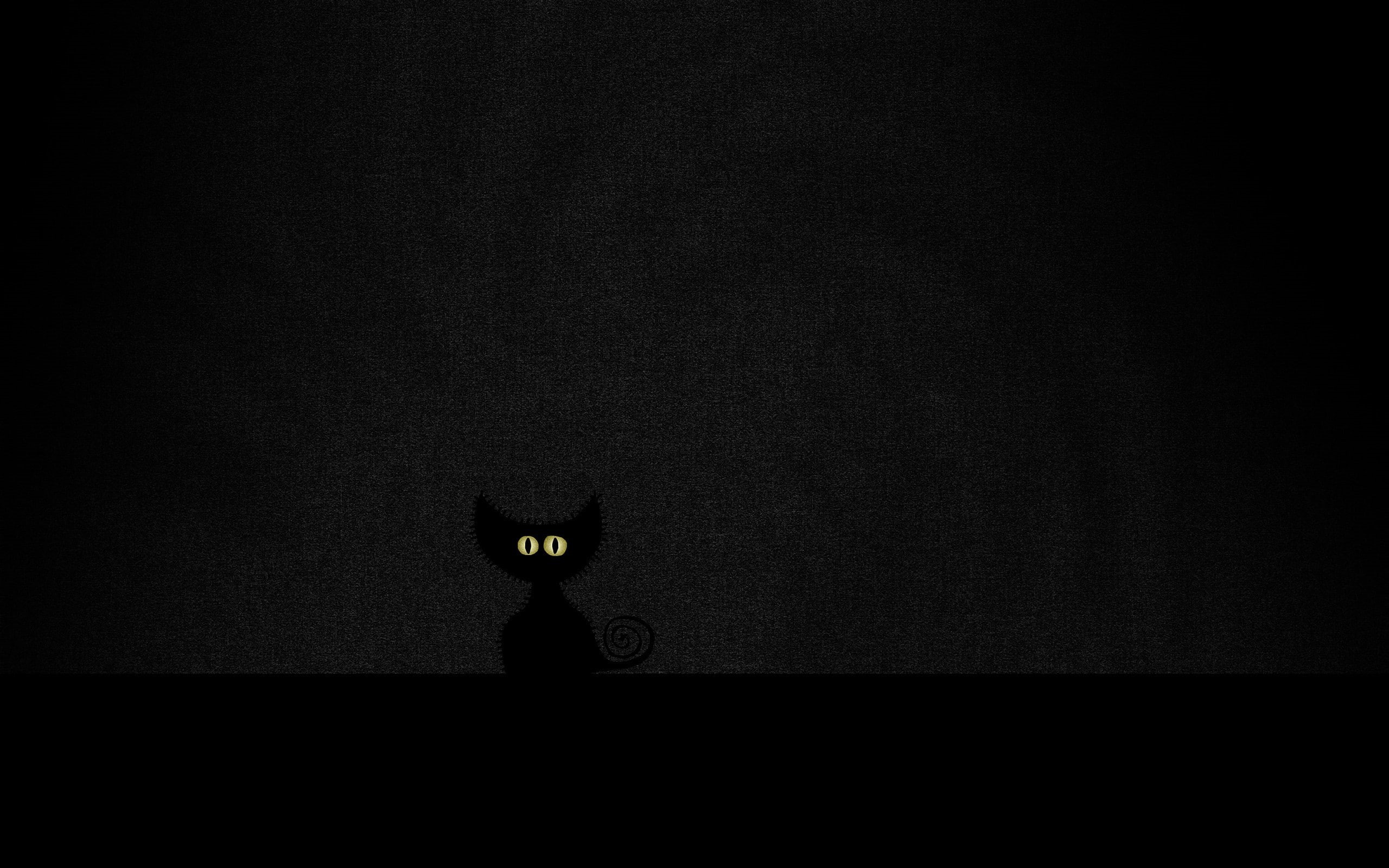 wall - building feature, indoors, single object, 2K, black background, black color, dark, mammal, night, animal themes, feline, studio shot, illuminated, HD Wallpaper