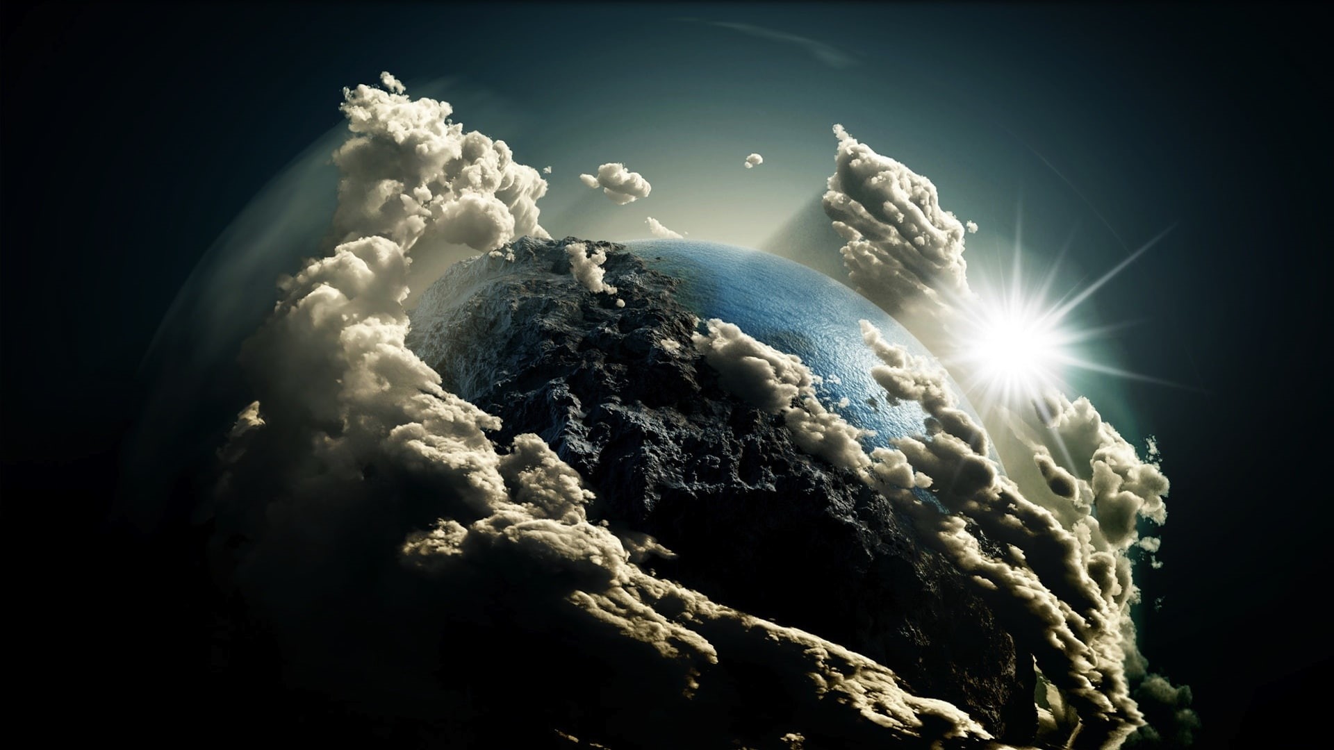 the sun, Earth, the sky, 1080P, KOMOS, HD Wallpaper