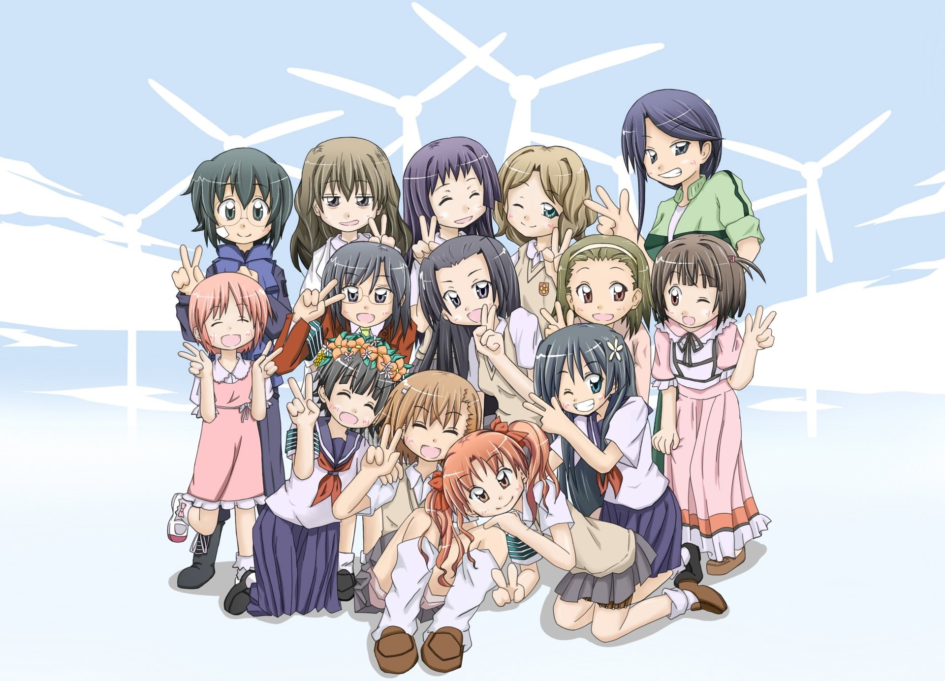 1080P, Tsuzuri Tessou, Mii Konori, Aiho Yomikawa, Erii Haruue, Kuroko Shirai, Banri Edasaki, Mitsuko Kongou, Kazari Uiharu, Kinuho Wannai, Ruiko Saten, HD Wallpaper