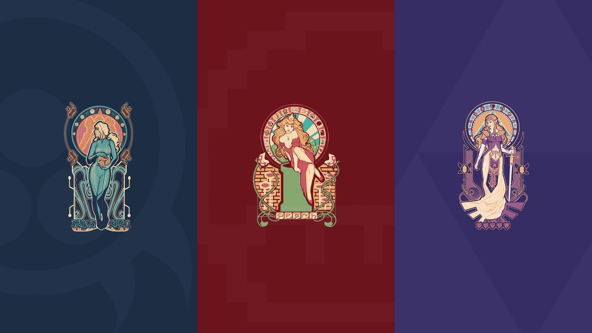 creativity, collage, indigenous Culture, Nintendo, blue, Metroid, cultures, Princess Zelda, spirituality, wall - building feature, computer Graphic, male likeness, HD Wallpaper
