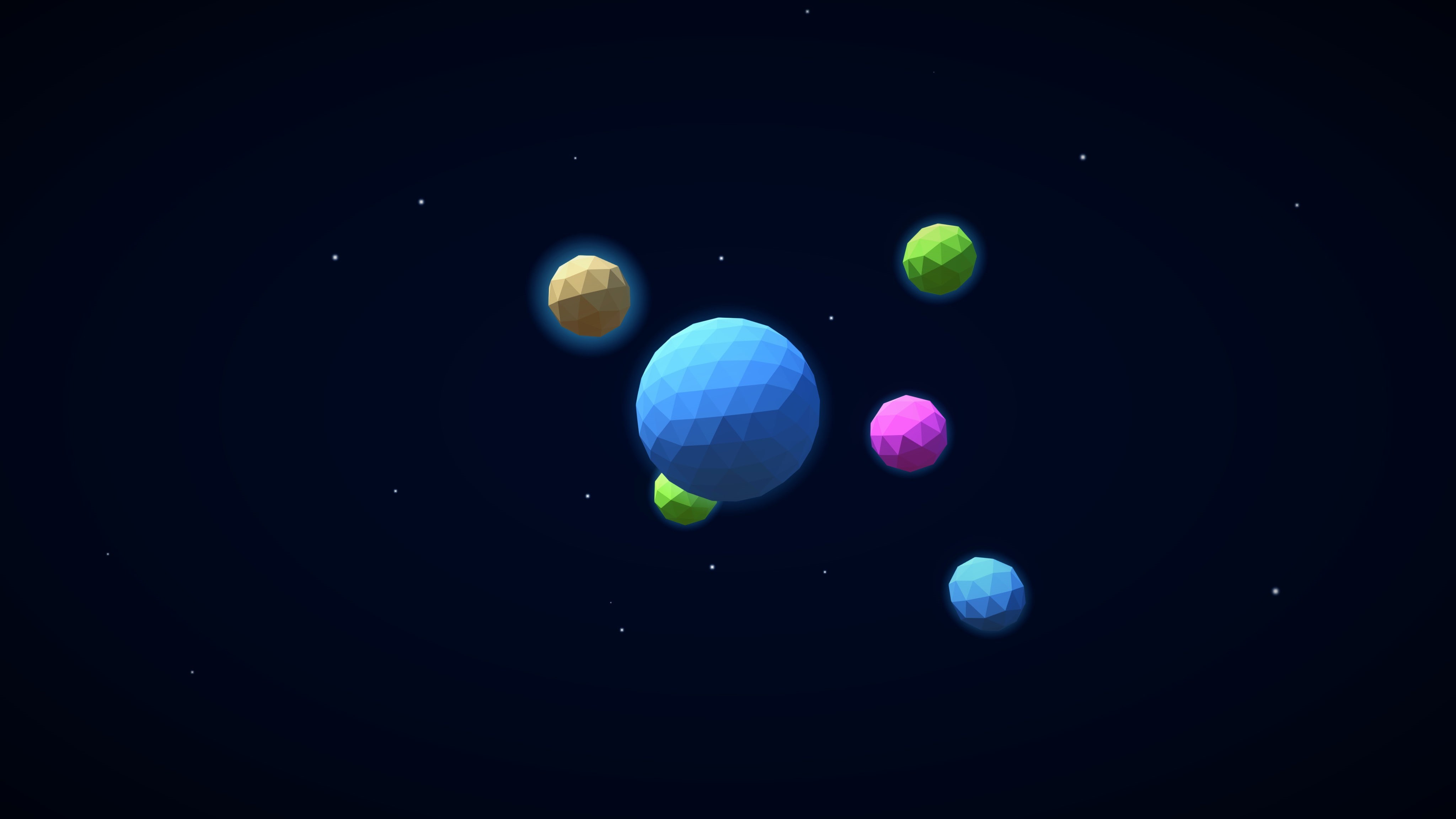 sky, night, shape, eclipse, mid-air, astronomy, digital art, galaxy, circle, stars, geometric shape, copy space, moon, 4096x2304 px, multi colored, planet, HD Wallpaper