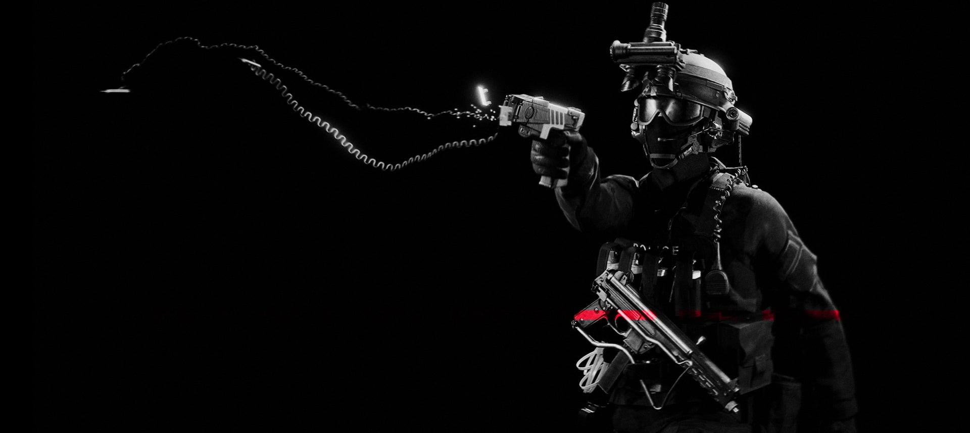 three quarter length, adult, Ready or Not, occupation, indoors, illuminated, night vision goggles, creativity, night, police, one person, input device, HD Wallpaper