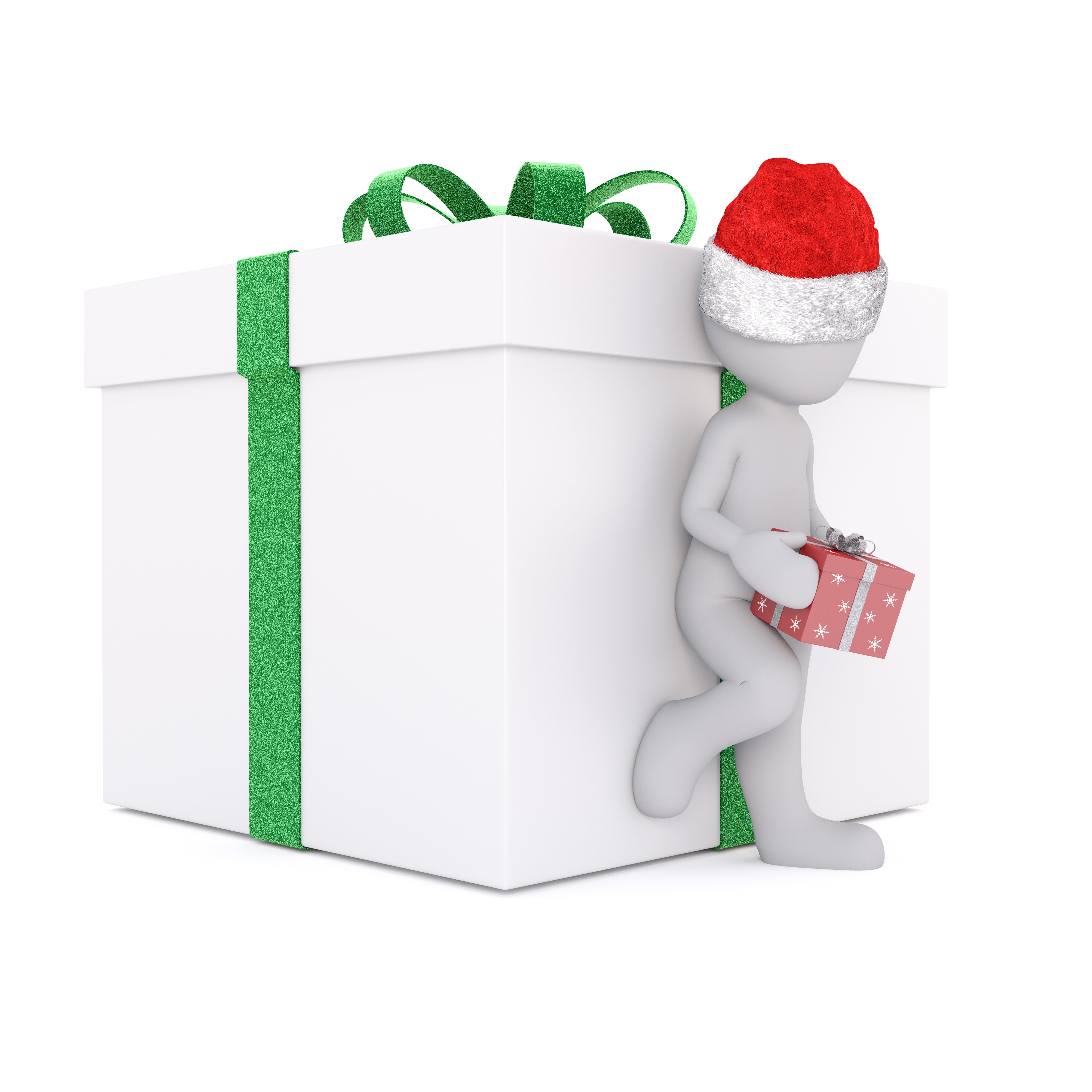 man, cut out, christmas, holding, gift box, back, christmas greeting, illustartion, packed, red, ribbon - sewing item, container, wrapping paper, studio shot, Phone HD Wallpaper