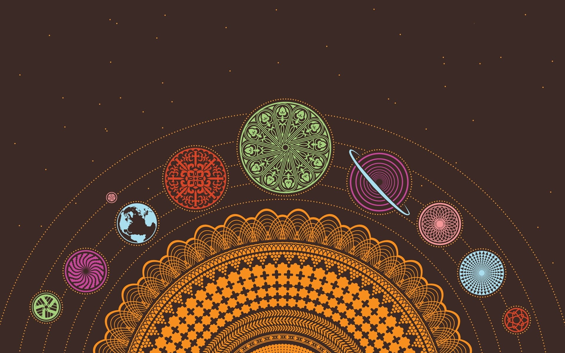 scheme, solar, system, planets, psychedelic, Esoteric, Earth, Chakra, 1080P, HD Wallpaper