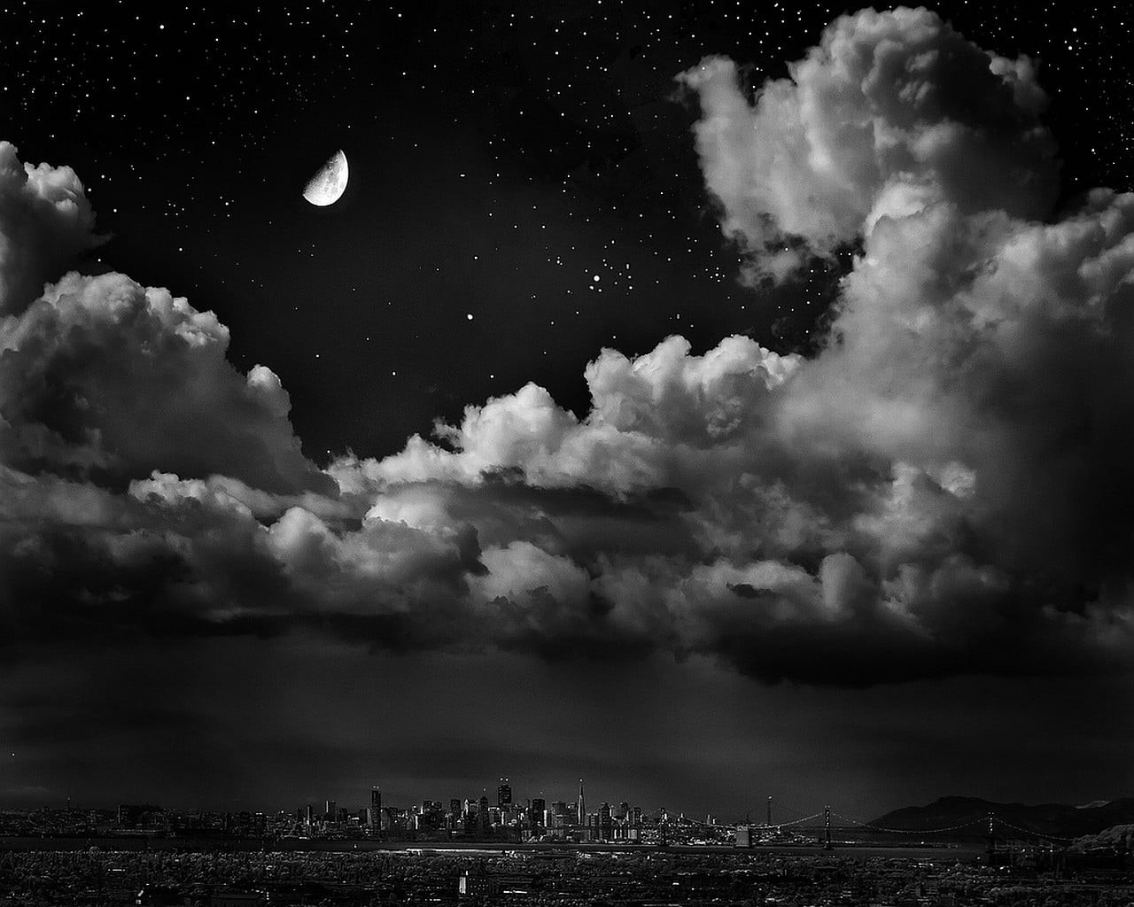 scenics - nature, space, city, astronomy, sky, beauty in nature, New York City, built structure, digital composite, white, no people, moon, building exterior, HD Wallpaper