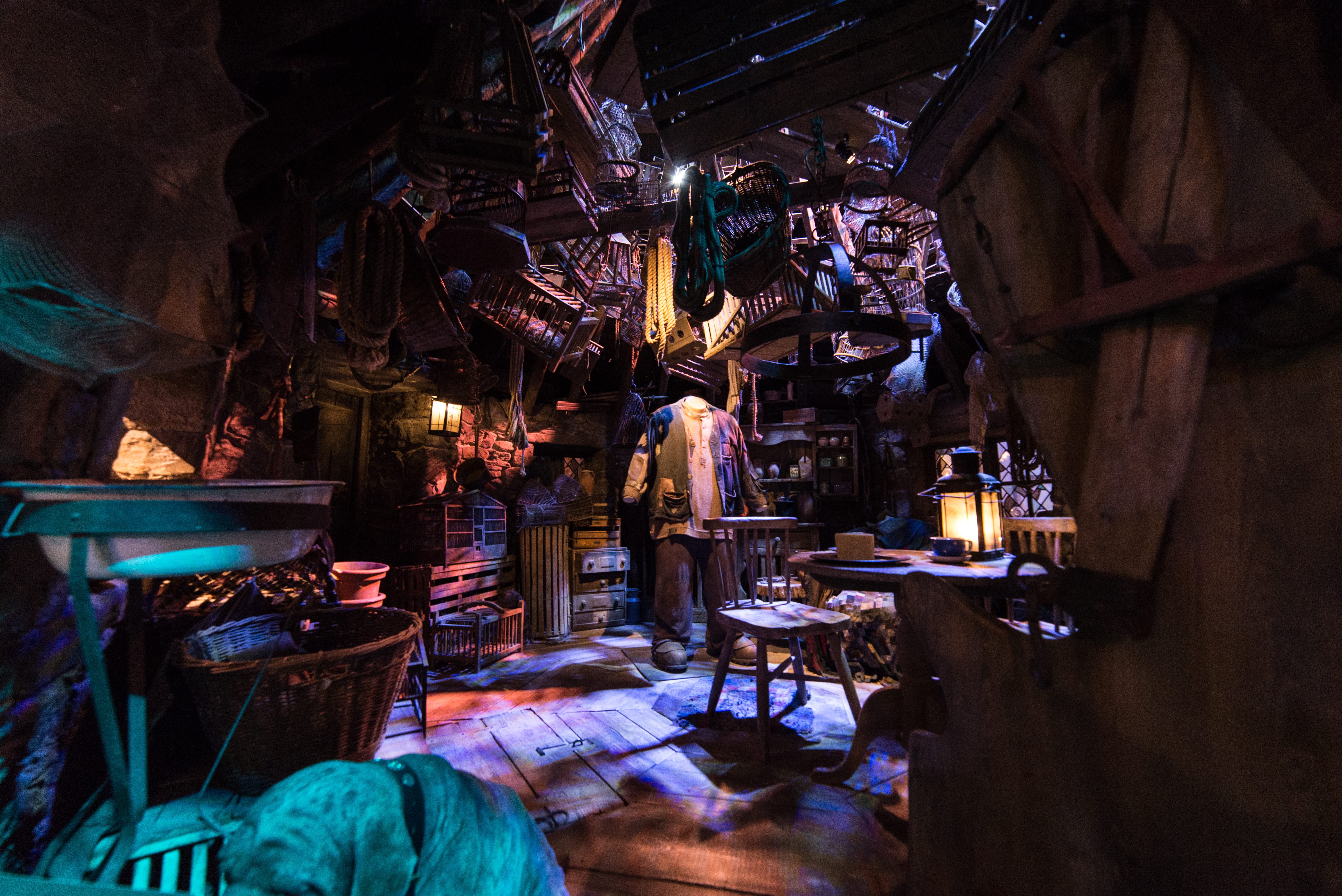 person, hagrid, women, one person, adult, scene, wizard, retail, market, lighting equipment, harry potter studio tour, market stall, indoors, architecture, HD Wallpaper