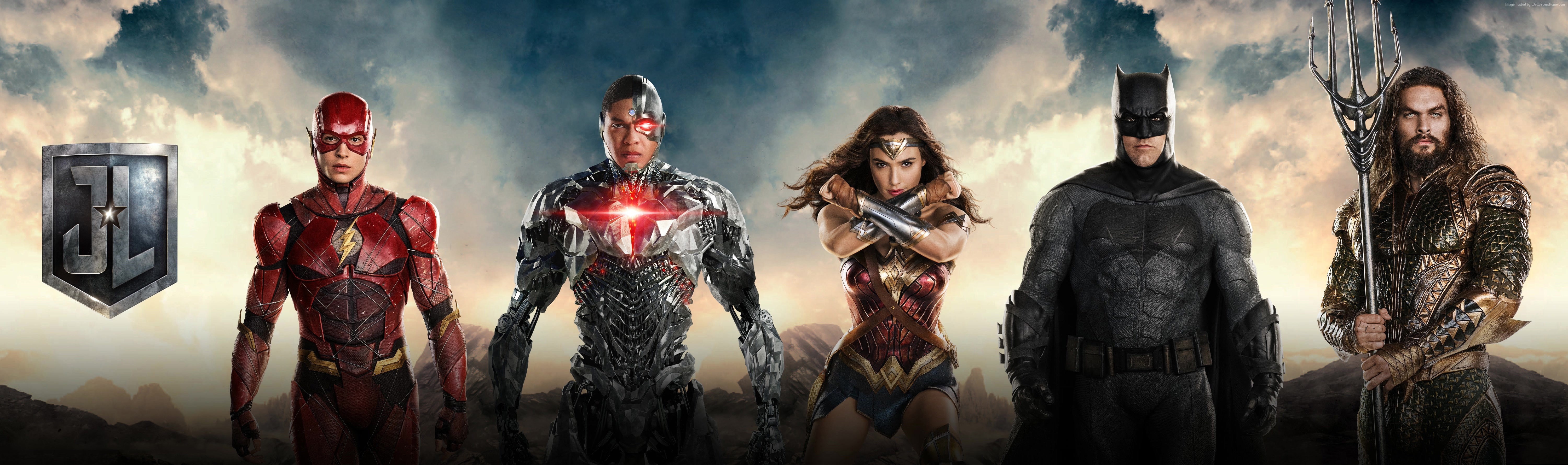 5K, in a row, clothing, Wonder Woman, fashion, 6k, The Flash, representation, human representation, women, standing, sky, adult, cloud - sky, Justice League, HD Wallpaper