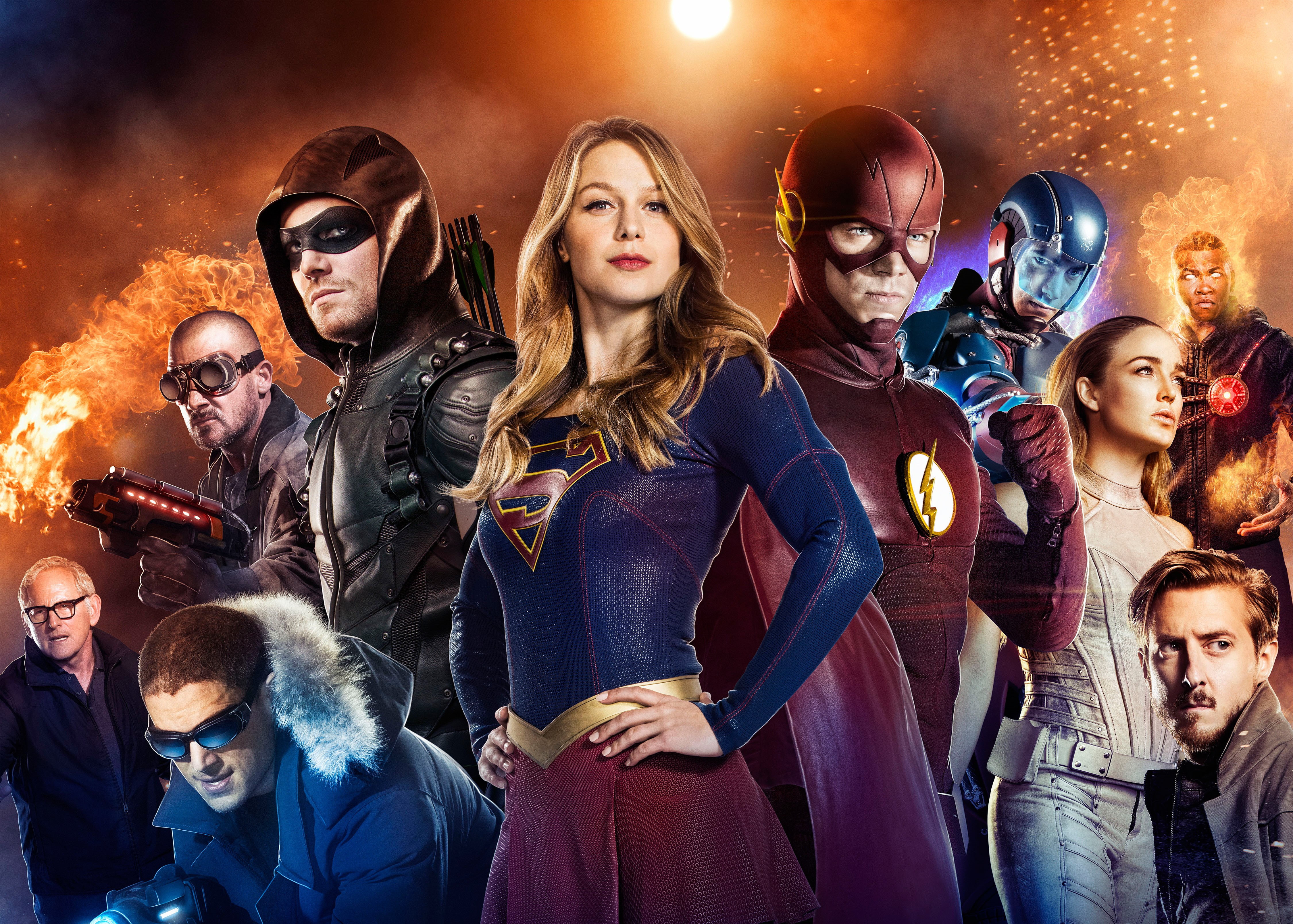 The Flash, 4K, DC Comics, 4K, Arrow, Supergirl, Legends of Tomorrow, HD Wallpaper