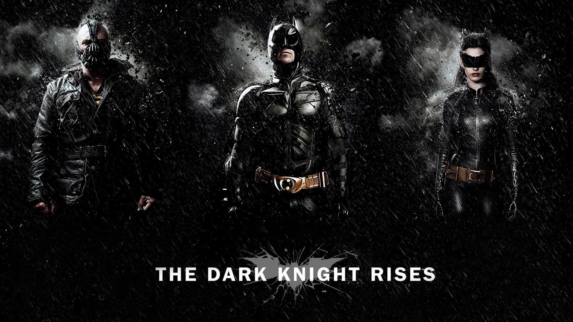 movies, Christian Bale, Batman, winter, snow, Selina Kyle, western script, digital art, group of people, digital composite, sign, portrait, black color, HD Wallpaper
