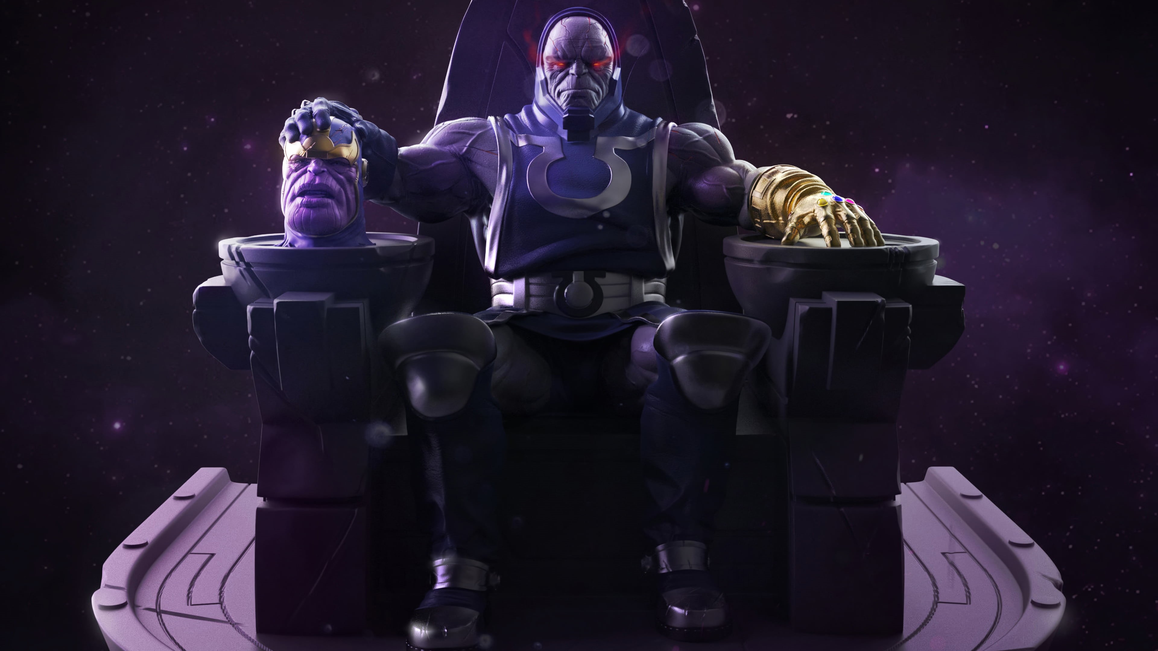 Marvel Comics, Darkseid (DC Comics), DC Comics, Thanos, 4K, Crossover, Comics, Infinity Gauntlet, HD Wallpaper