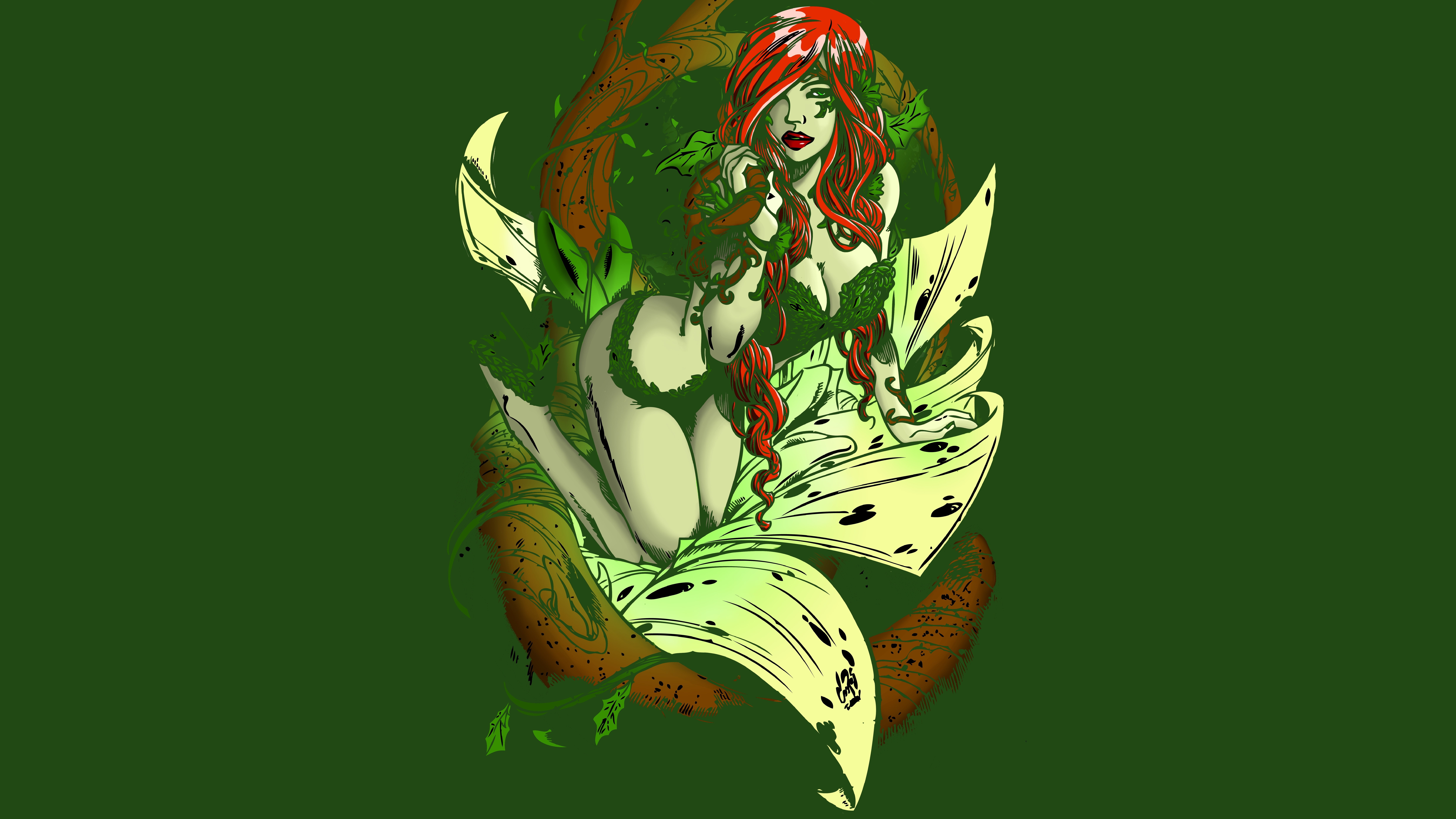 art and craft, no people, human representation, black background, poison, 8K, dc universe, creativity, representation, craft, ivy, cut out, art, comics, HD Wallpaper