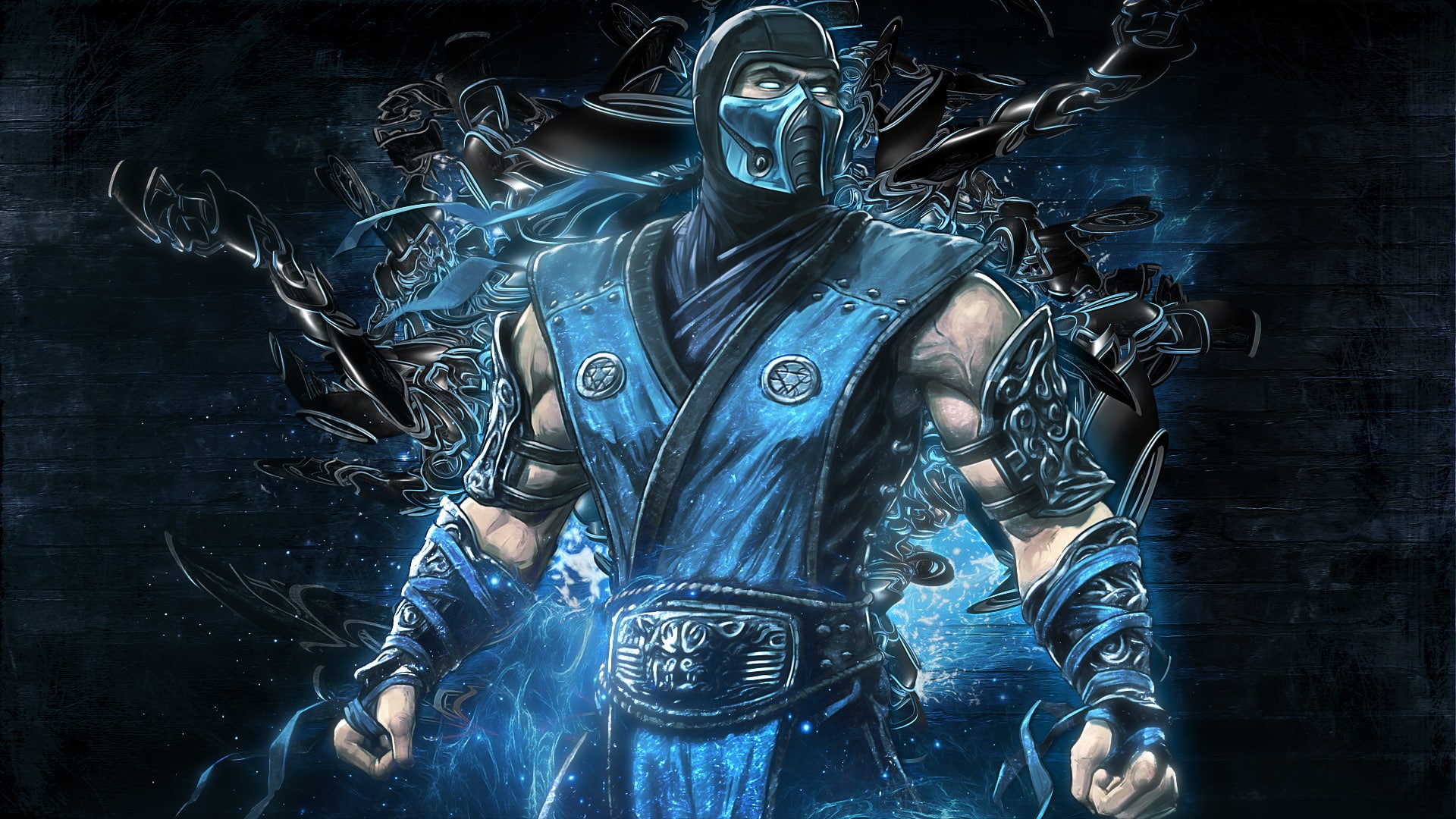 uniform, soldier, kombat, armor, mortal, arts, muscle, subzero, blue, mask, fantasy, 1080P, warrior, martial, HD Wallpaper