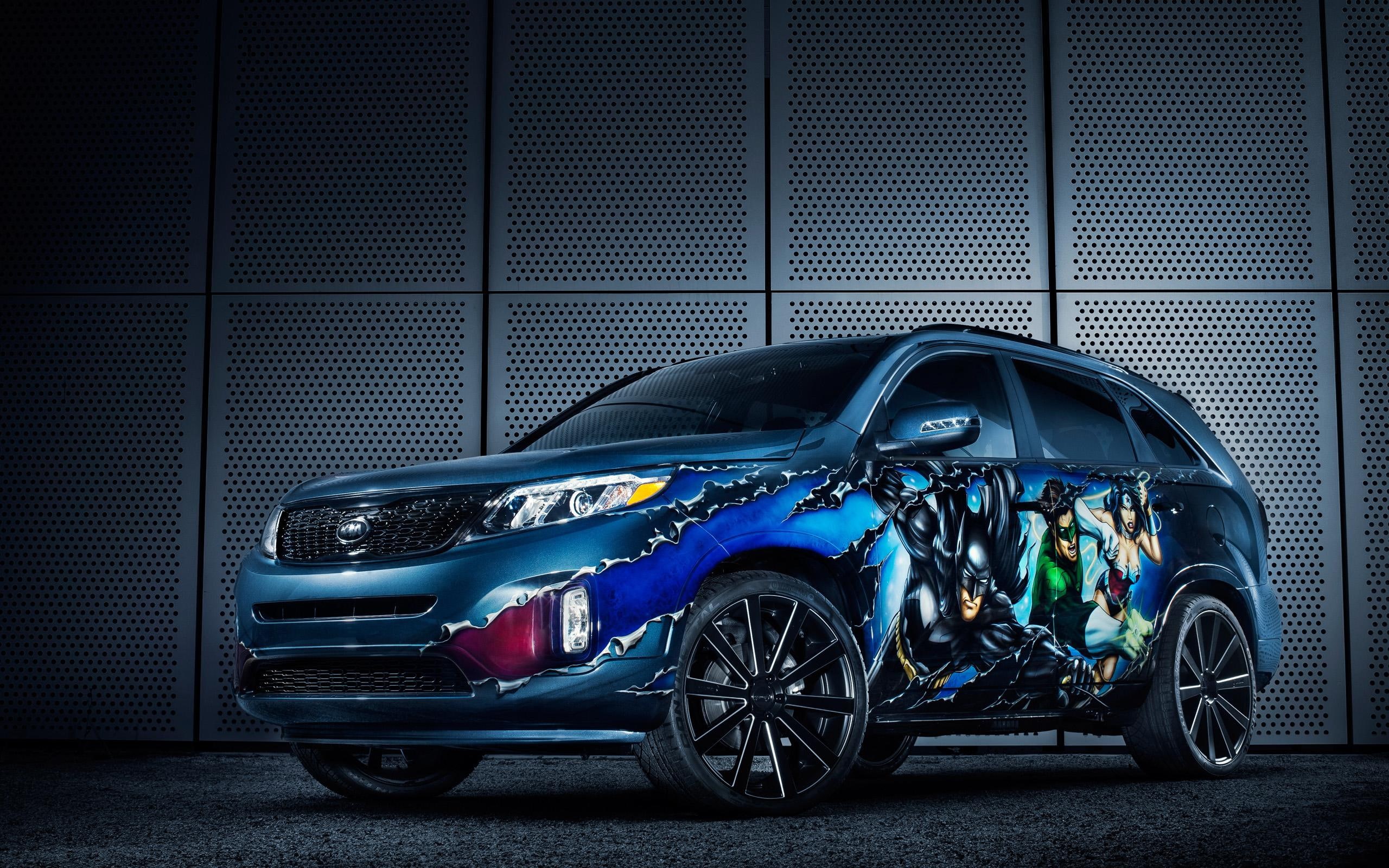 suv, white, 2K, universe, justice, sorento, dc, kia, cars, league, blue, 2013, print, HD Wallpaper