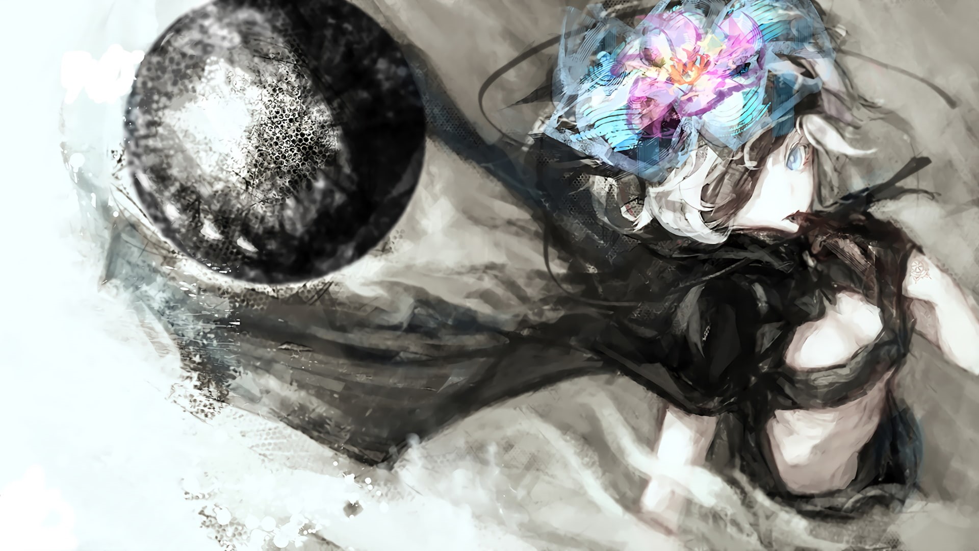 black color, high angle view, water, nature, close-up, creativity, design, paint, wet, 1080P, ink, no people, art and craft, Rokka no Yuusha, Fremy Speeddraw, HD Wallpaper
