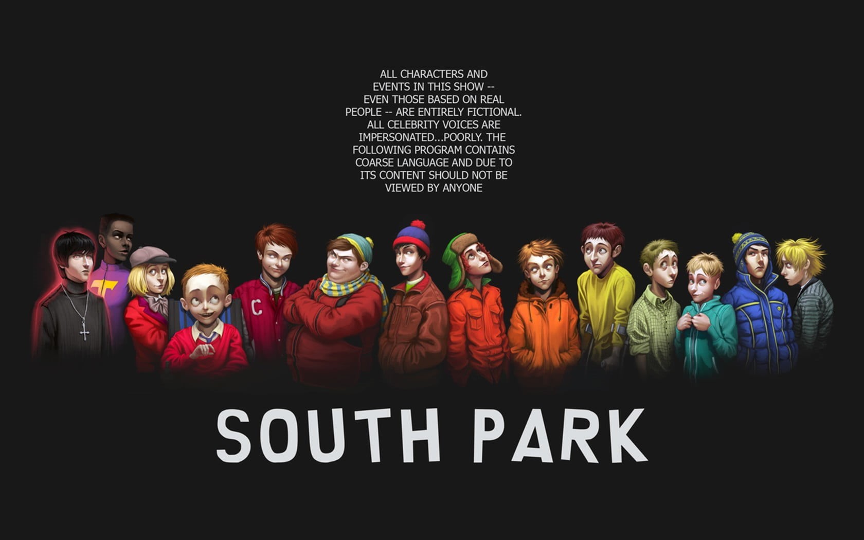 720P, Butters, text, females, crowd, mid adult, park, group of people, men, Kyle Broflovski, Eric Cartman, people, poster, women, South Park, young adult, HD Wallpaper