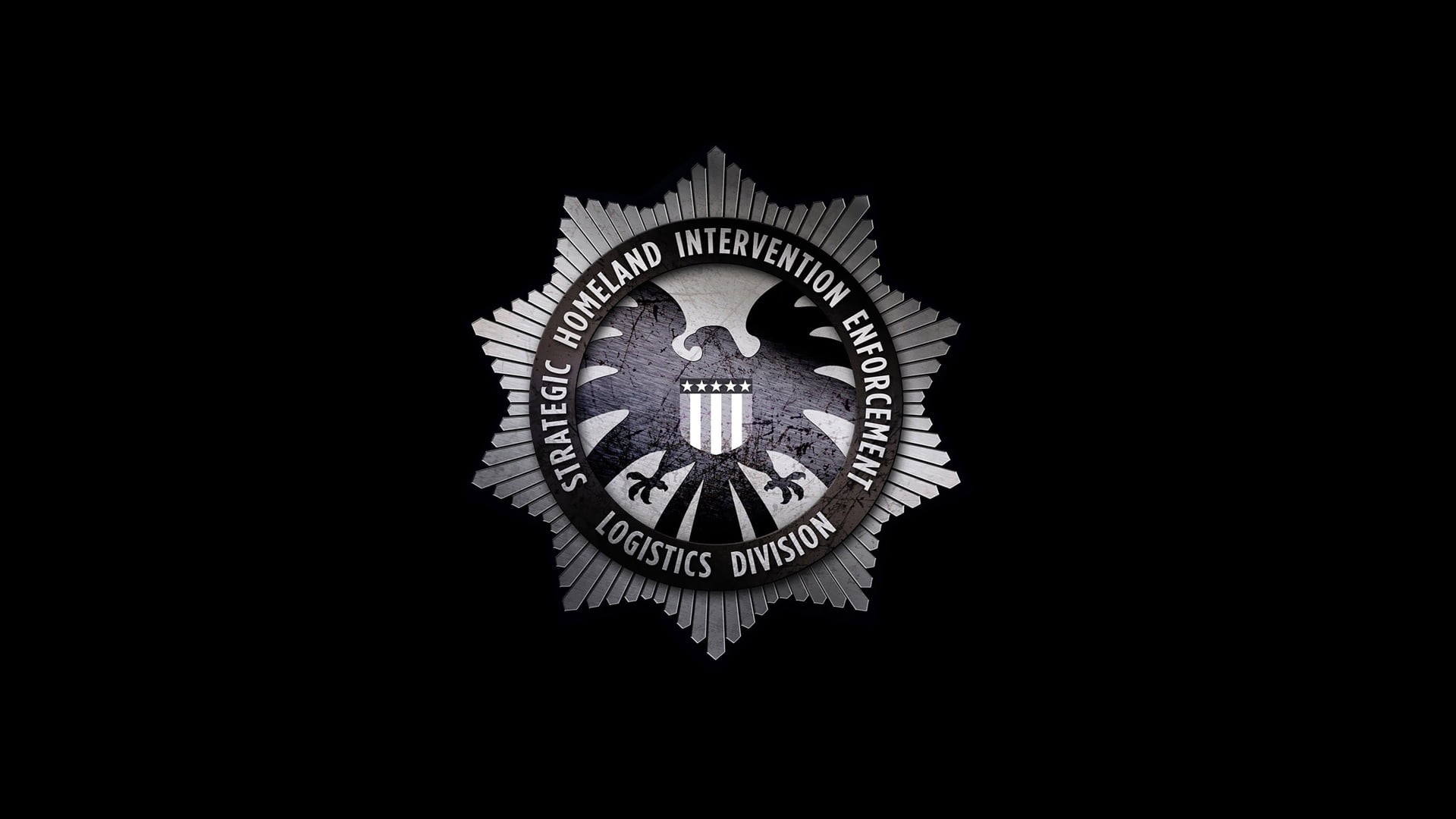 still life, logo, enforcement, dark, S. H. I. E. L. D., clock, single object, instrument of time, black background, intervention, time, strategic, pattern, HD Wallpaper