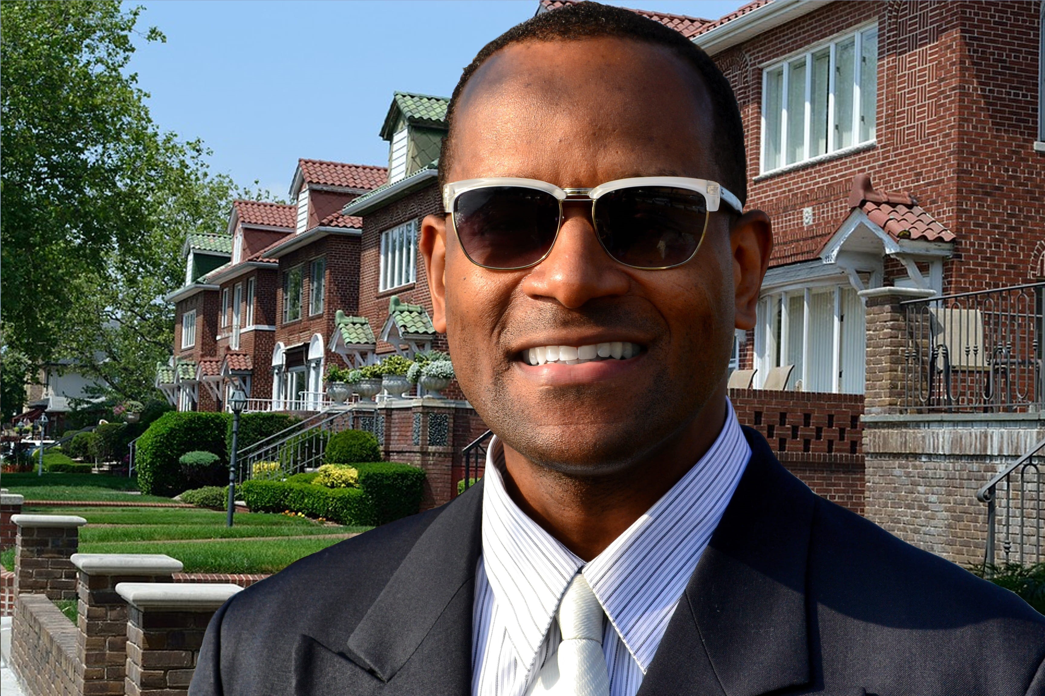 greeting, neighborhood, real estate, delight, business man, wear, shirt, black people, style, built structure, adult, handsome, shades, male, mid adult men, HD Wallpaper
