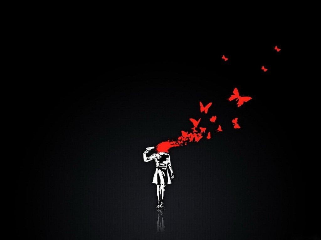 headshots, butterflies, 480P, animals, hd, art, suicide, x, HD Wallpaper