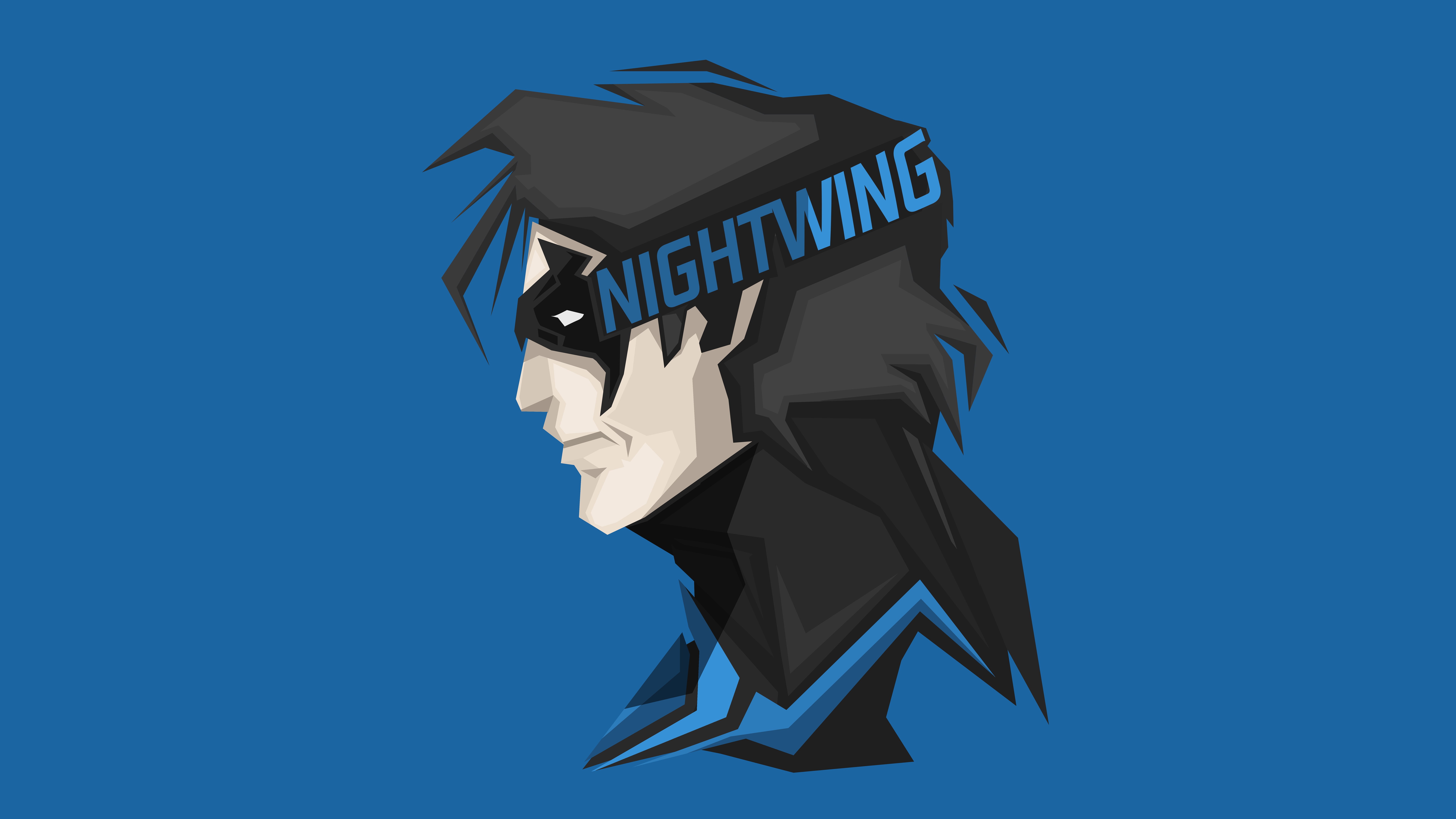 8K, 8K, Headshot, Nightwing, DC Comics, Minimal, 4K, Superhero, Blue, HD Wallpaper