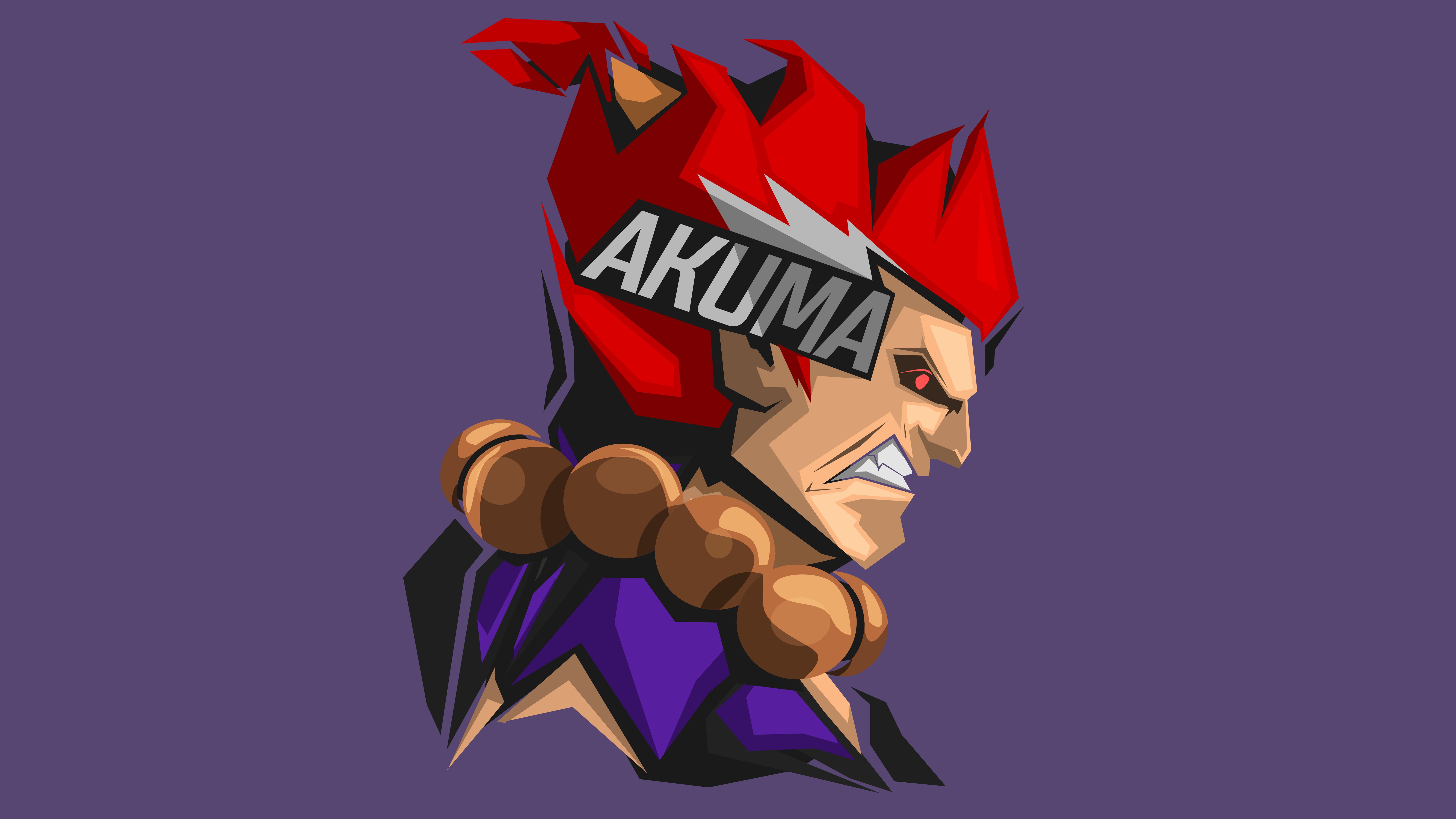 Akuma, 8K, 4K, Headshot, Minimal, Street Fighter, 8K, HD Wallpaper