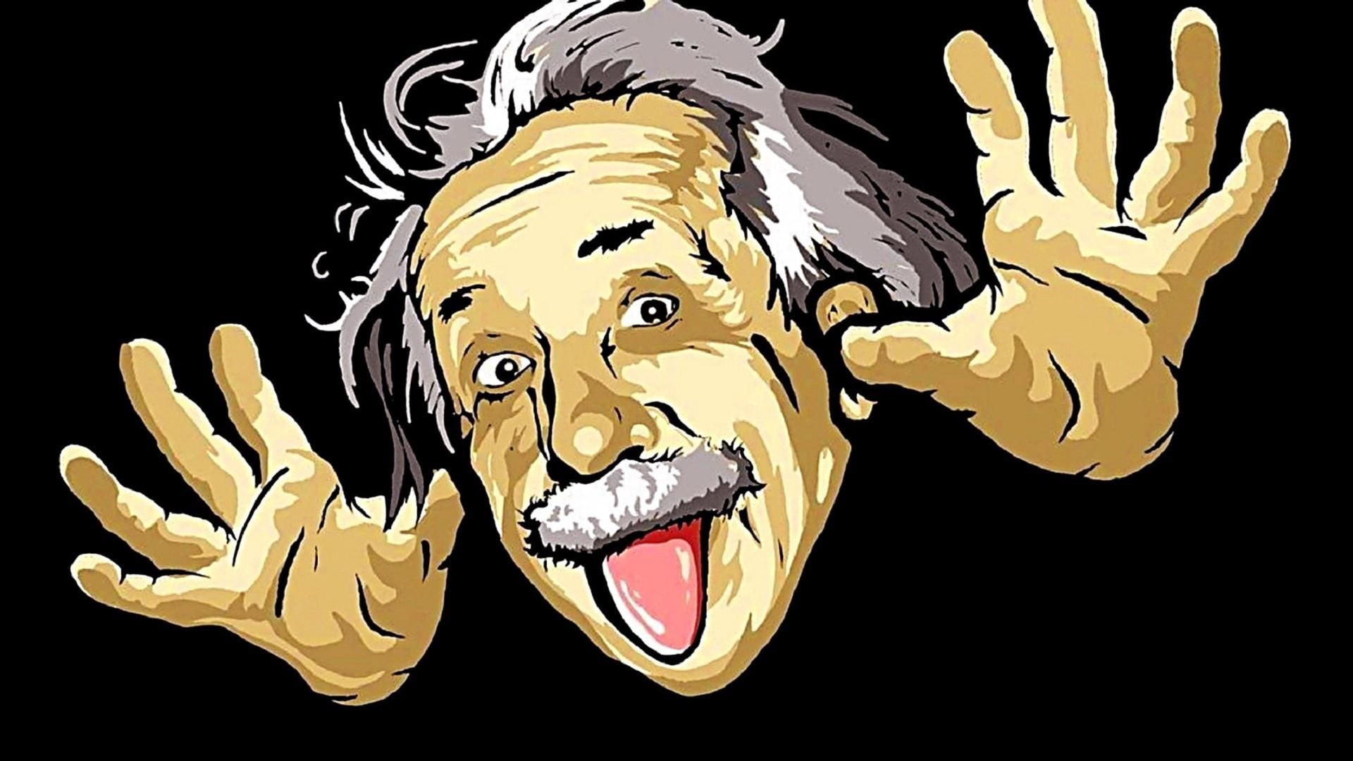 silly, 1080P, tounge, albert einstein, HD Wallpaper