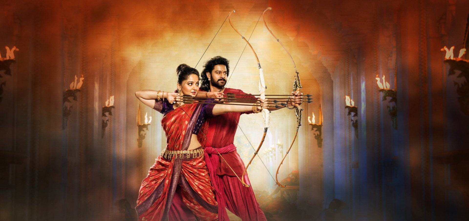 beauty, the past, architecture, Movie, young adult, Baahubali 2: The Conclusion, men, history, adult, two people, beautiful woman, females, heterosexual couple, HD Wallpaper