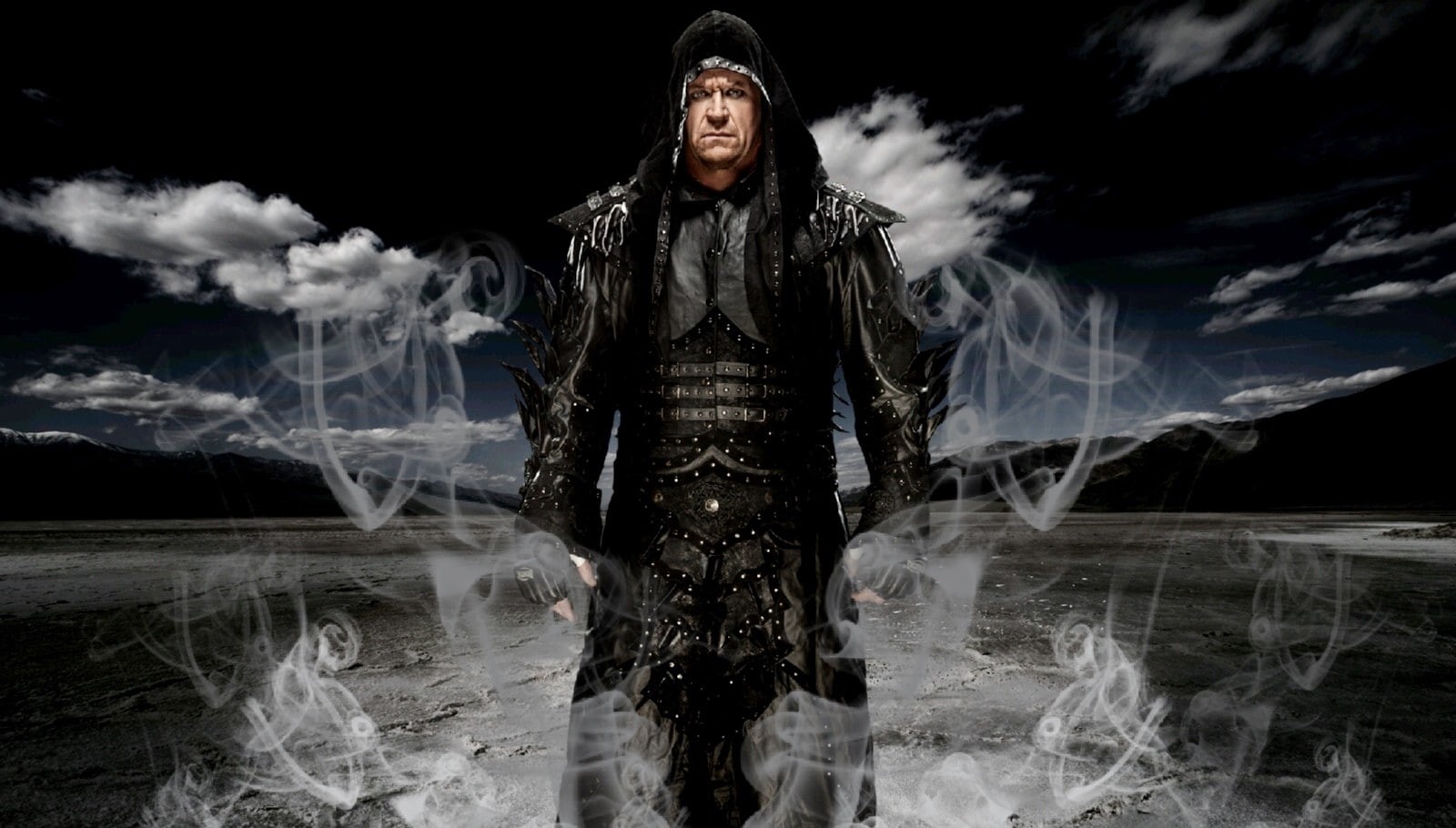 standing, beautiful woman, three quarter length, young adult, nature, wrestling, looking at camera, hood, motion, portrait, dark, reflection, WWE, The Undertaker, HD Wallpaper
