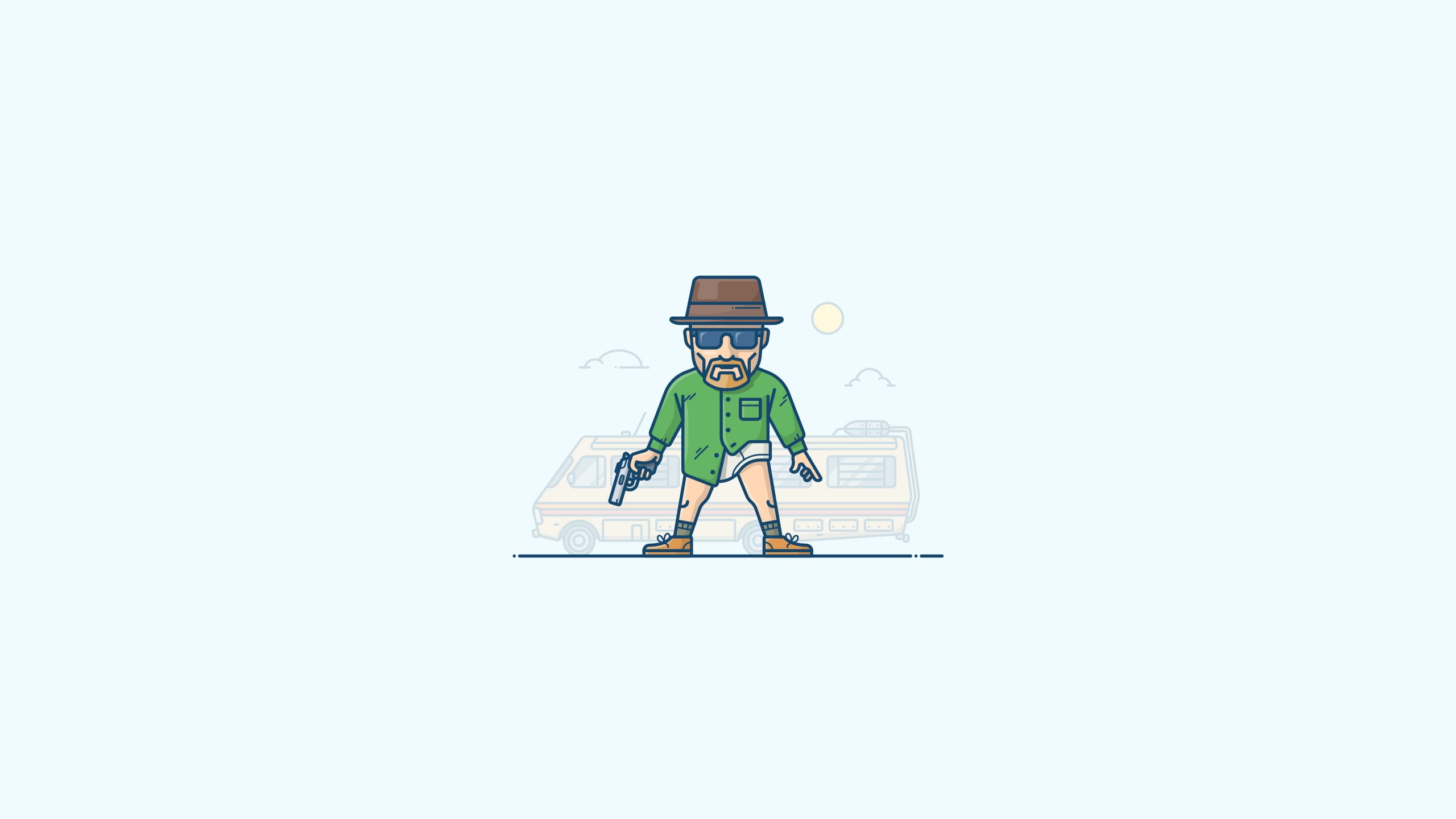 illustration, Walter White, Heisenberg, white  background, 2K, Breaking Bad, HD Wallpaper