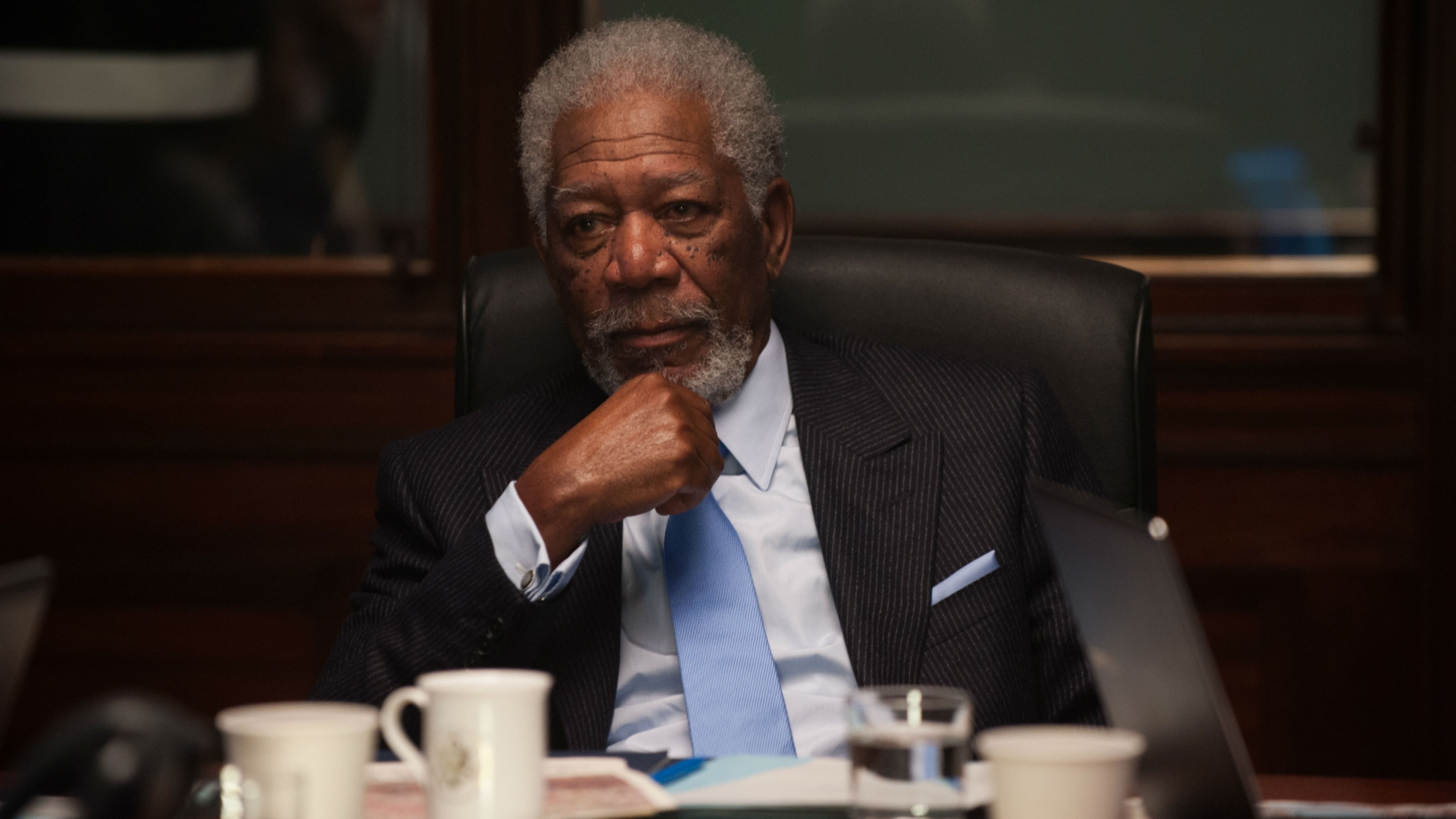 movie, Morgan Freeman, London Has Fallen, crime, morgan, Best movies, 4K, freeman, sitting, chair, HD Wallpaper