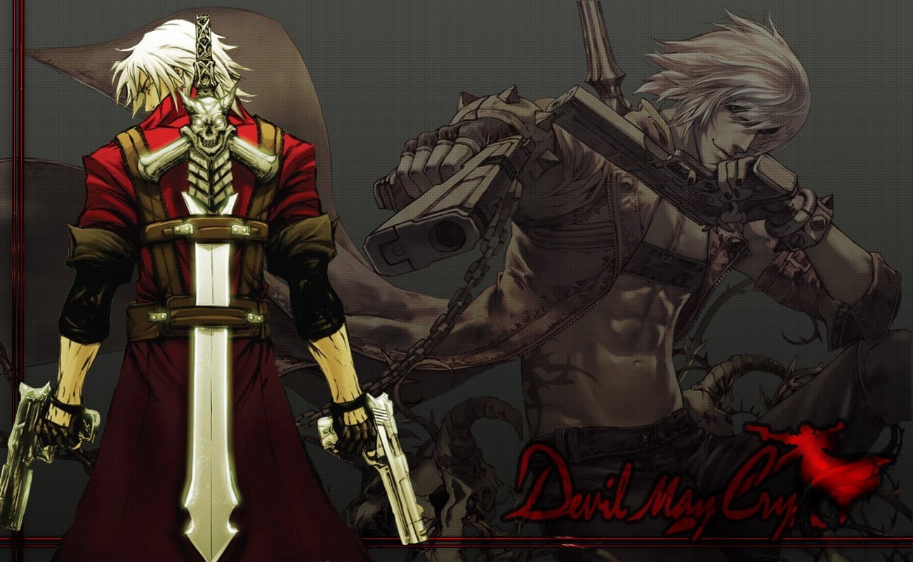 obscured face, sword, devil, representation, indoors, Dante, anime, cry, Devil May Cry, art and craft, demon, sculpture, real people, human representation, HD Wallpaper