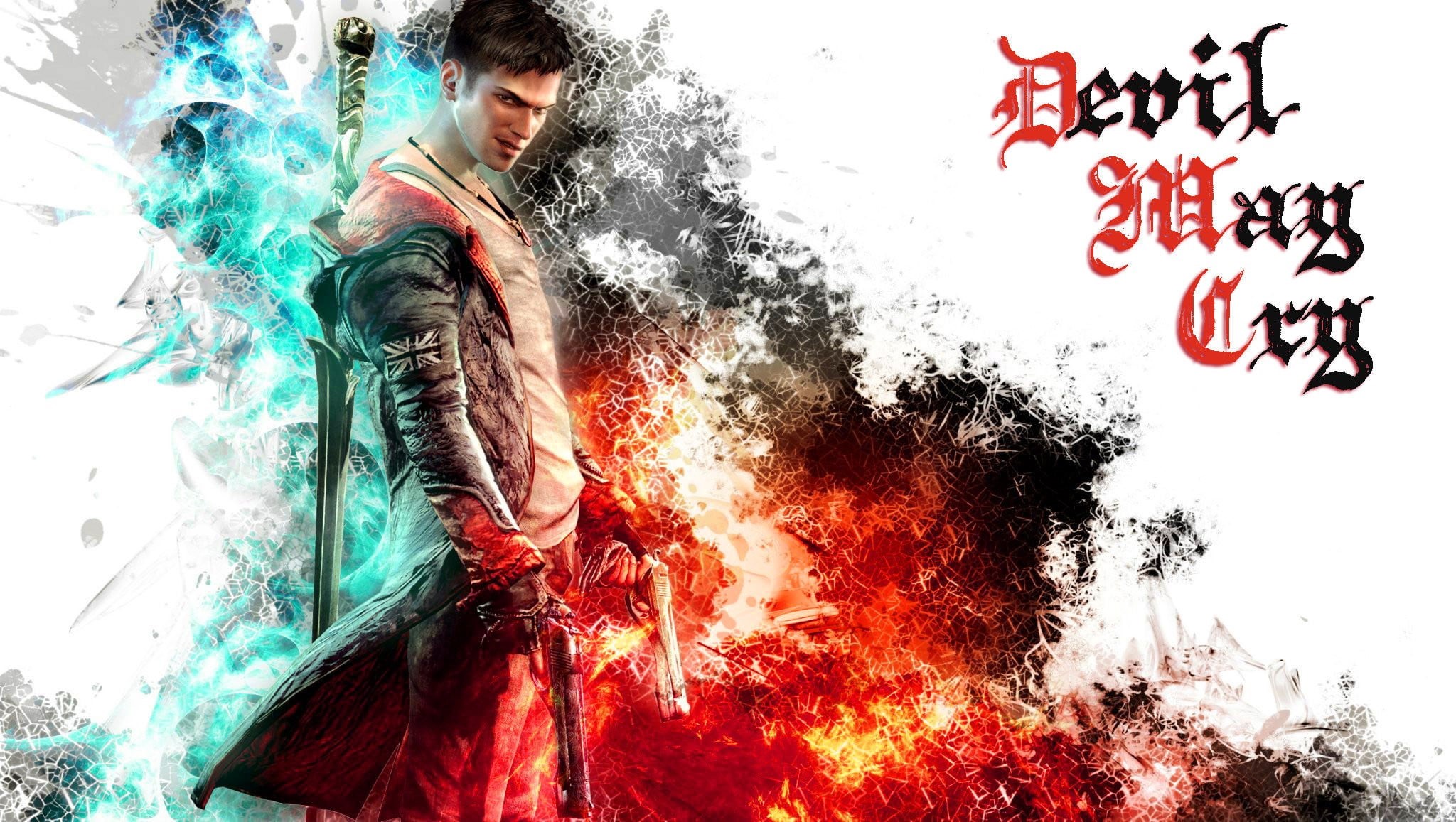 one person, Devil May Cry, creativity, indoors, may, Dante, pistol, nature, day, communication, young adult, casual clothing, sword, 1080P, HD Wallpaper