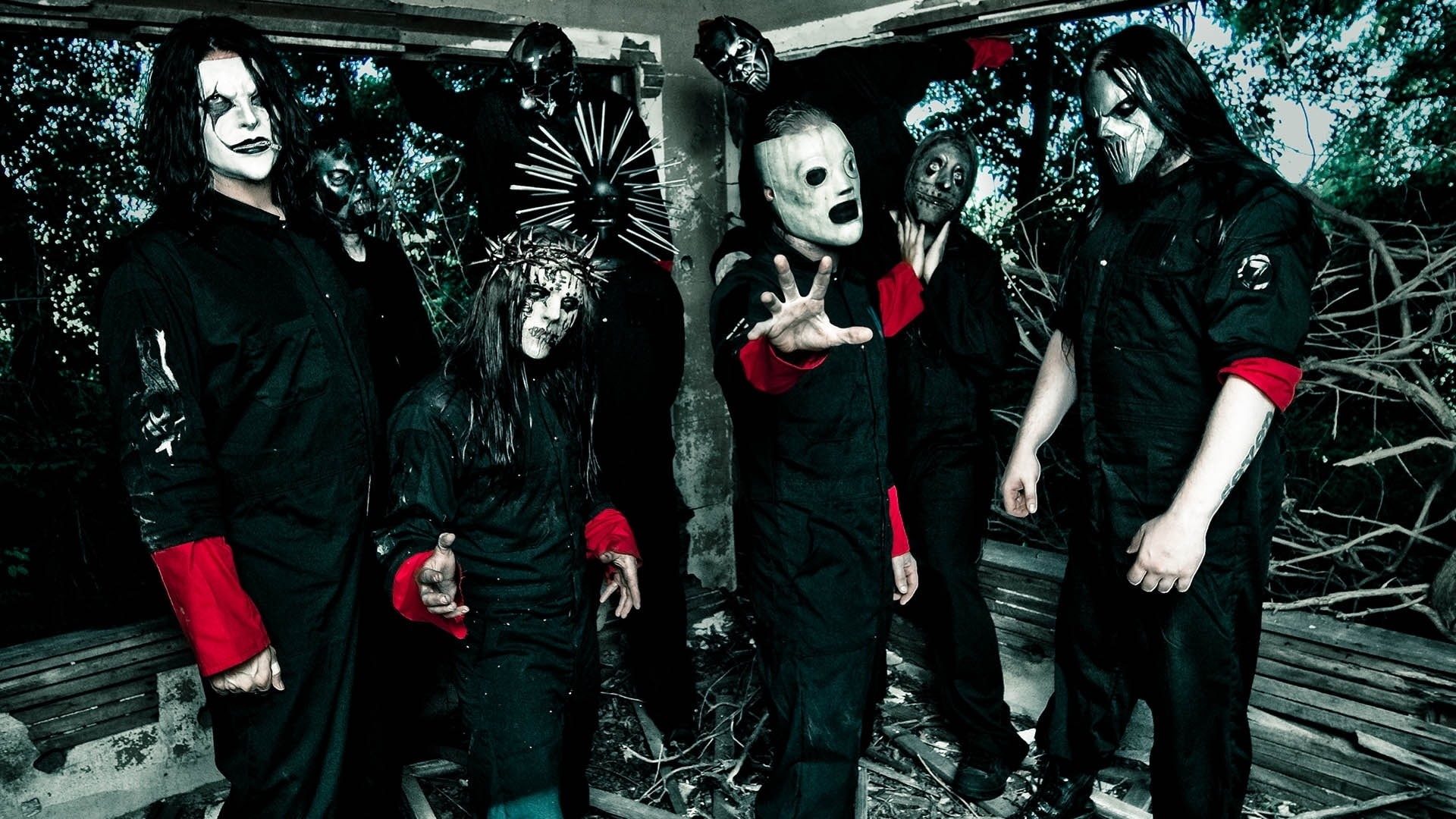 custome, mask, men, hd, 1080P, music, poster, black, red, slipknot, HD Wallpaper