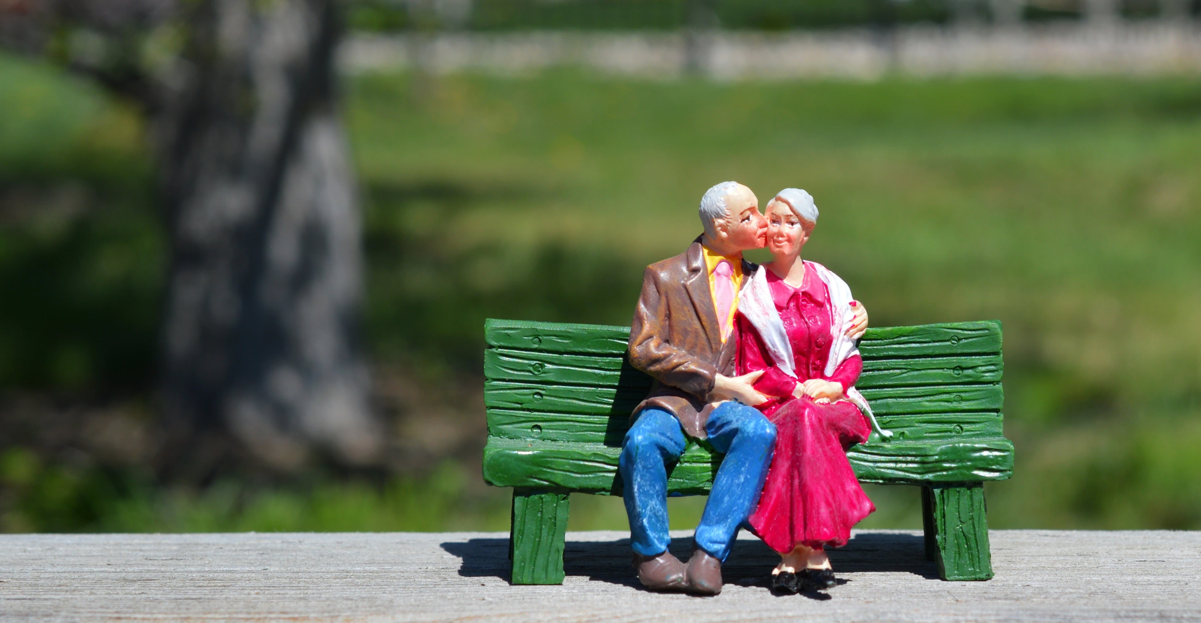 red, grandparents, happy, man, old couple, full length, 4K, figurine, focus, elderly, couple, married, senior adult, shallow, day, together, wearing, nature, HD Wallpaper